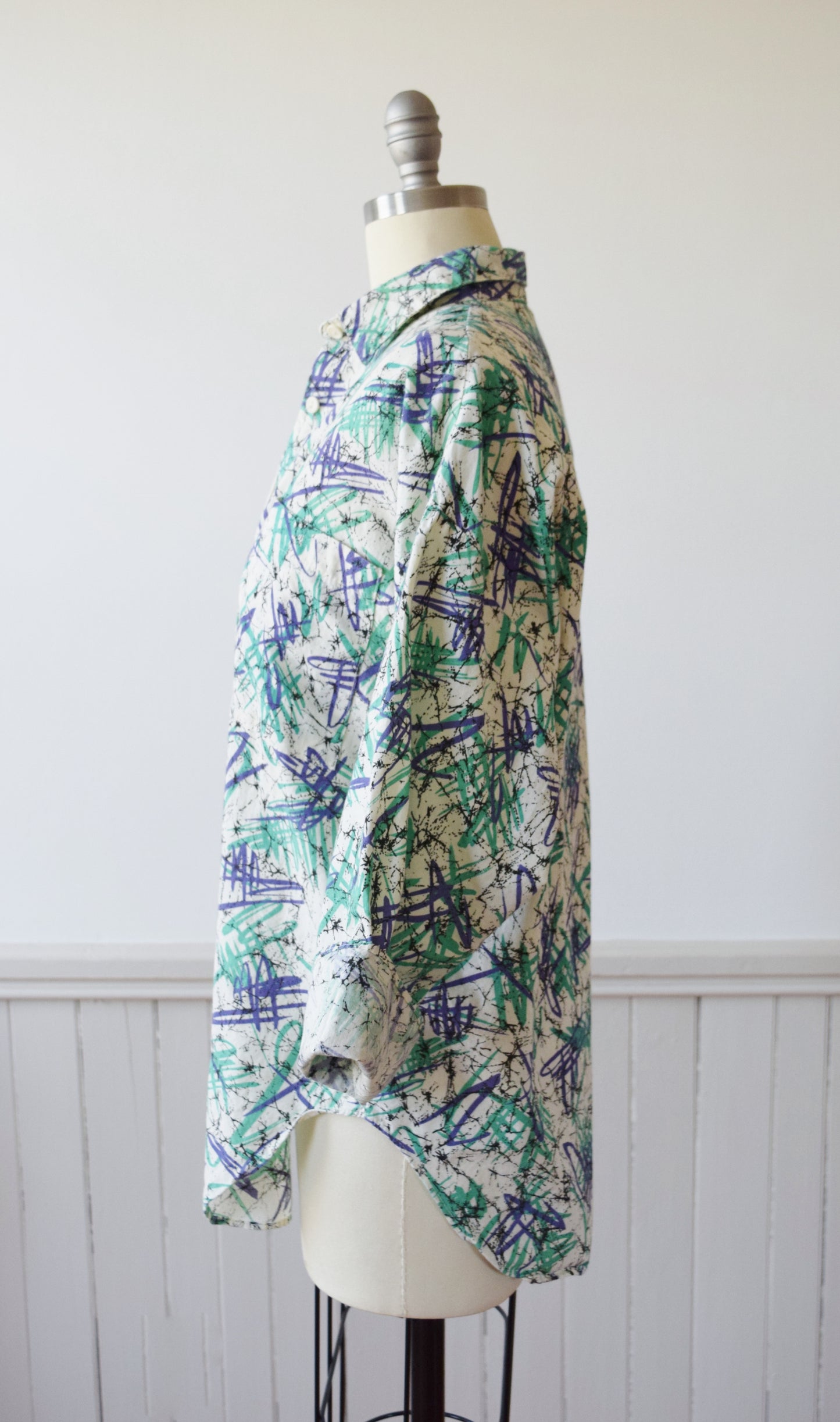 Vintage Scribble Shirt | 1980s | M