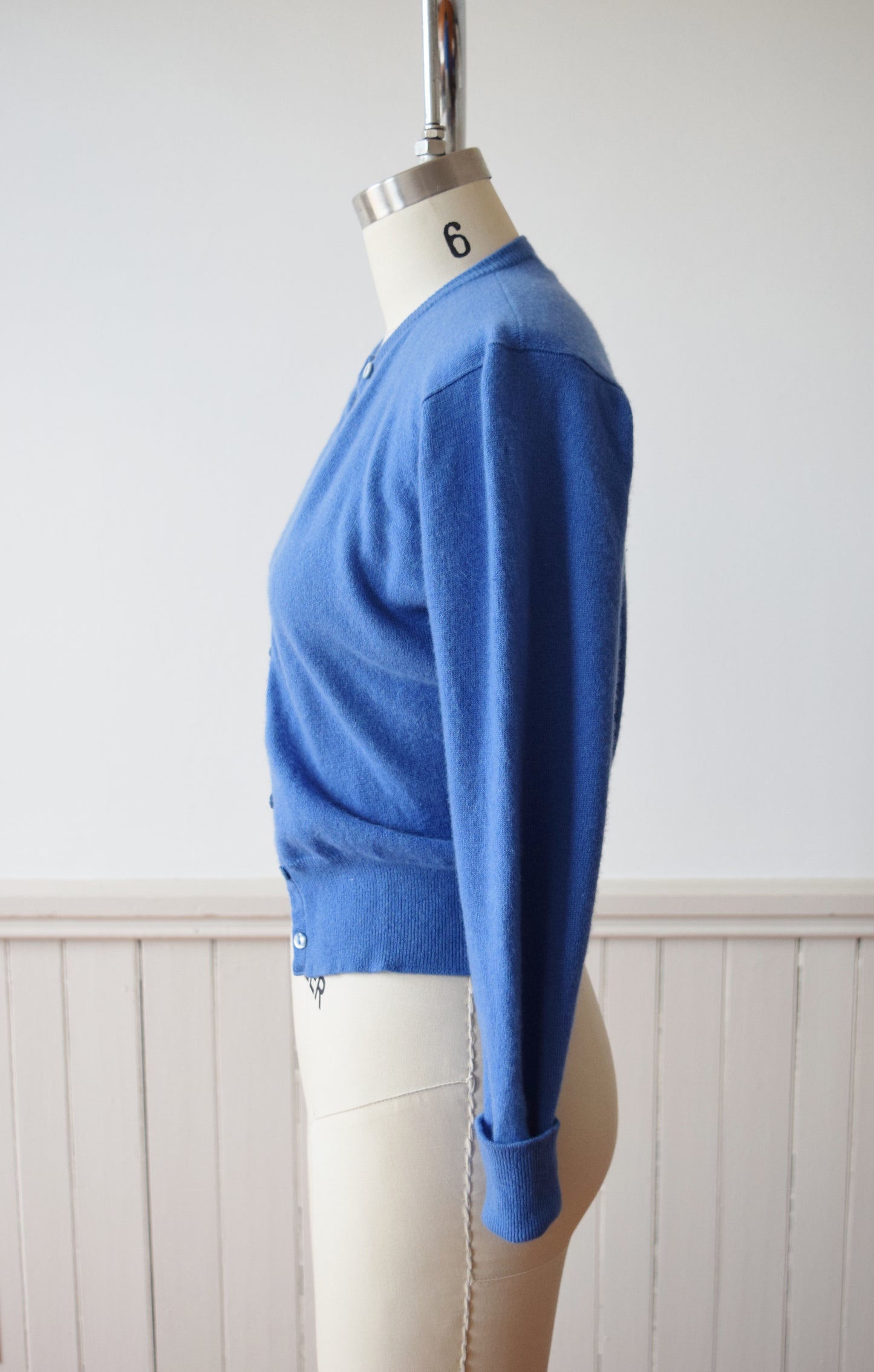 1950s/60s Sky Blue Classic Cashmere Cardigan | XS/P