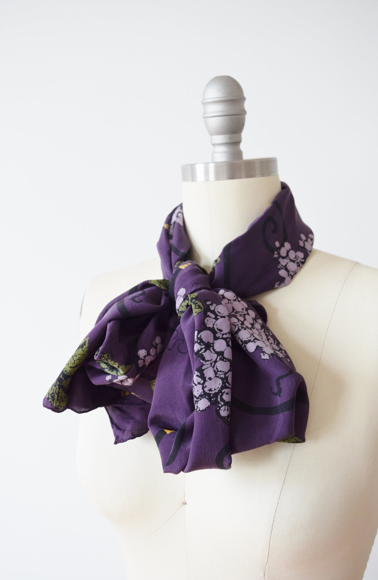 Vintage Grape Trellis Silk Scarf