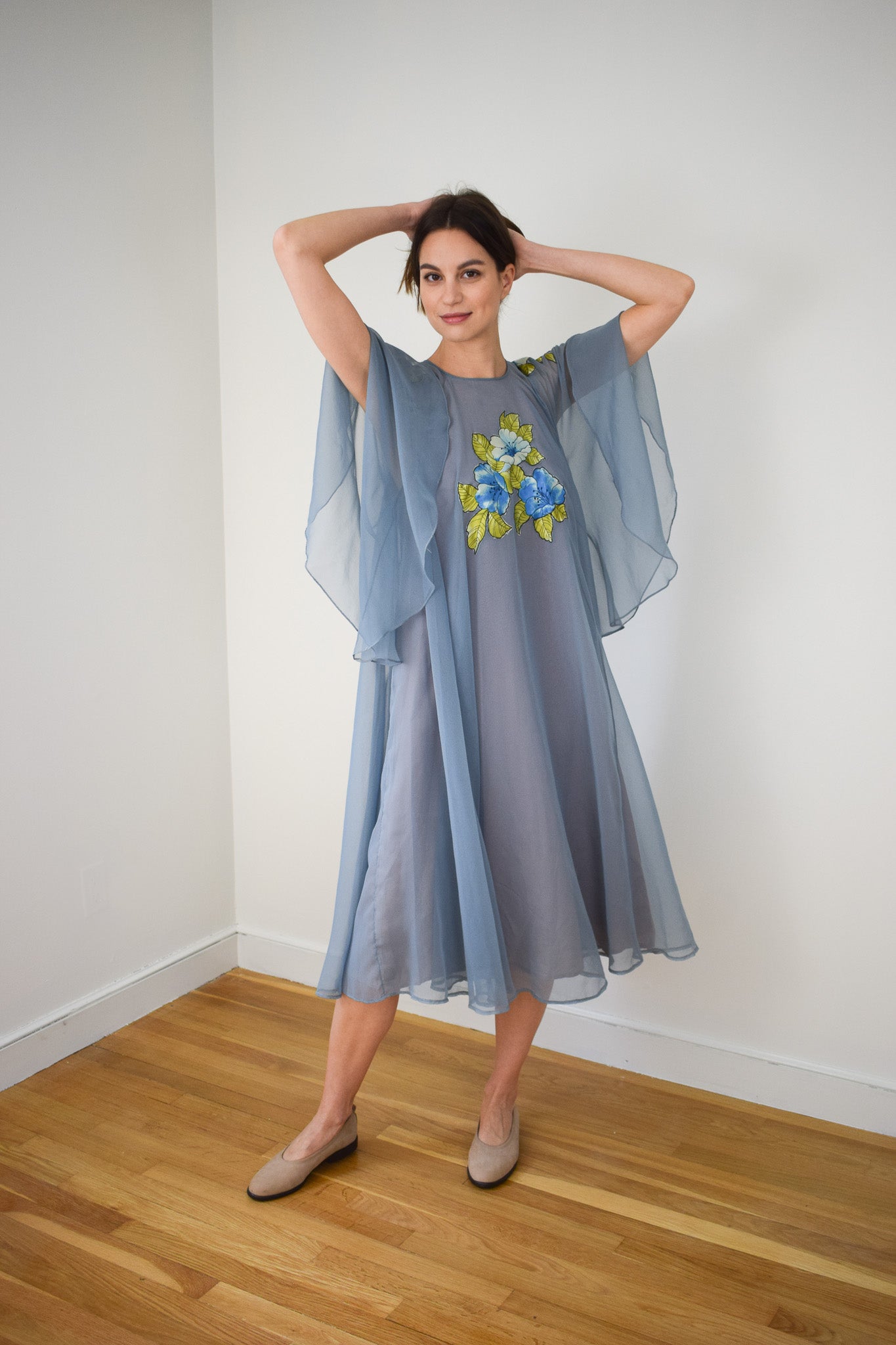 1970s Jean Varon Chiffon Dress | S/M