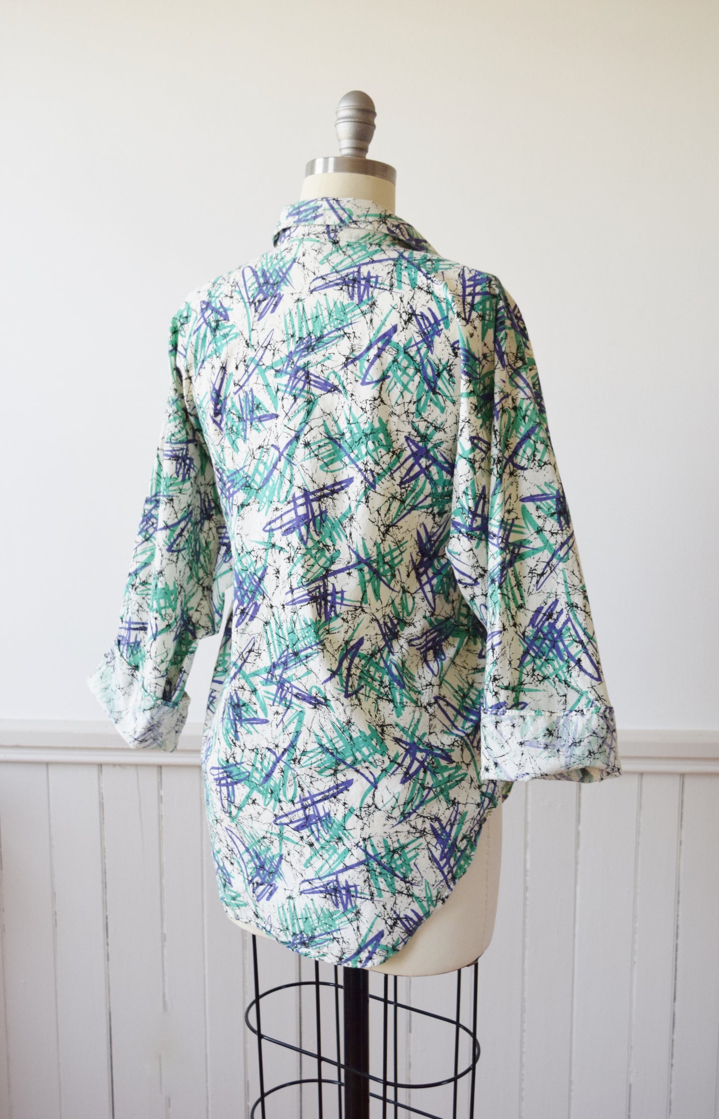 Vintage Scribble Shirt | 1980s | M