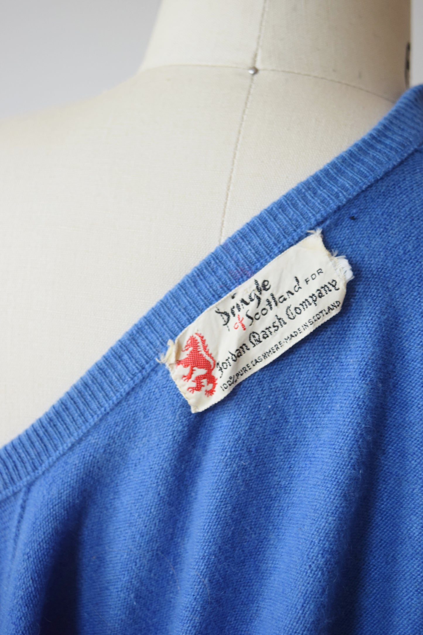 1950s/60s Sky Blue Classic Cashmere Cardigan | XS/P