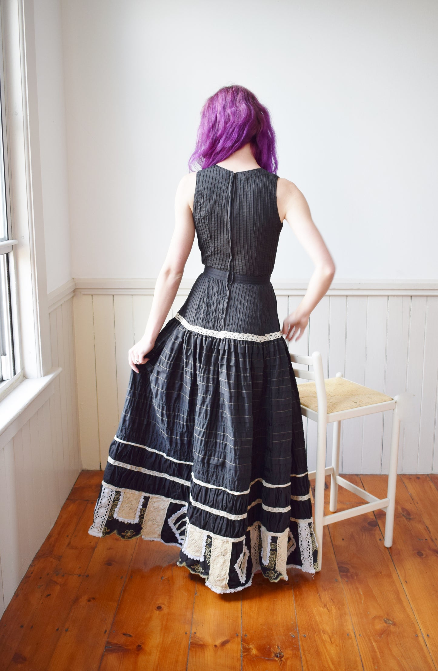 1970s Mexican Cotton Maxi Dress | XS