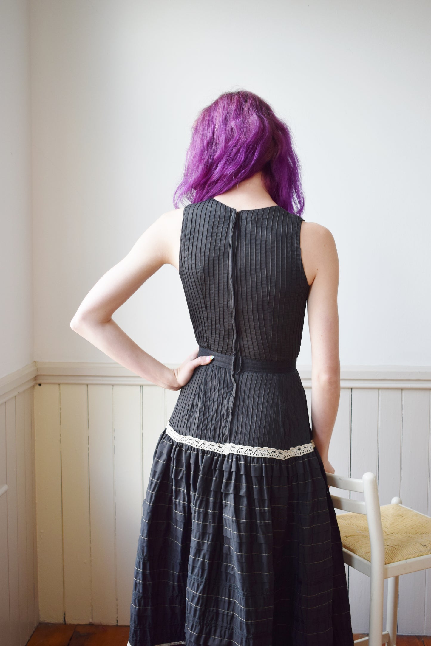 1970s Mexican Cotton Maxi Dress | XS