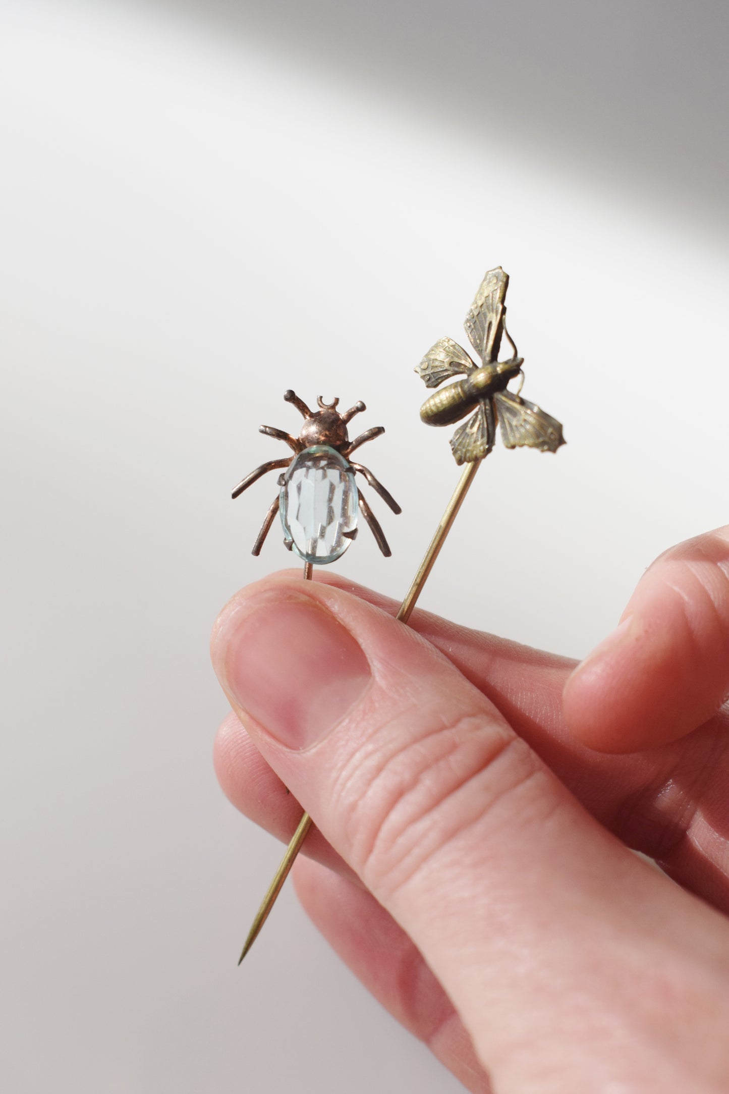Pair of Antique Bug Stickpins
