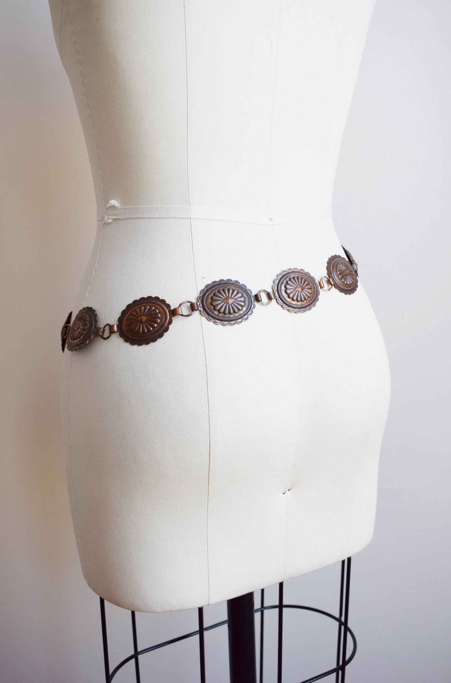 Vintage Copper Medallion Belt | up to 33"