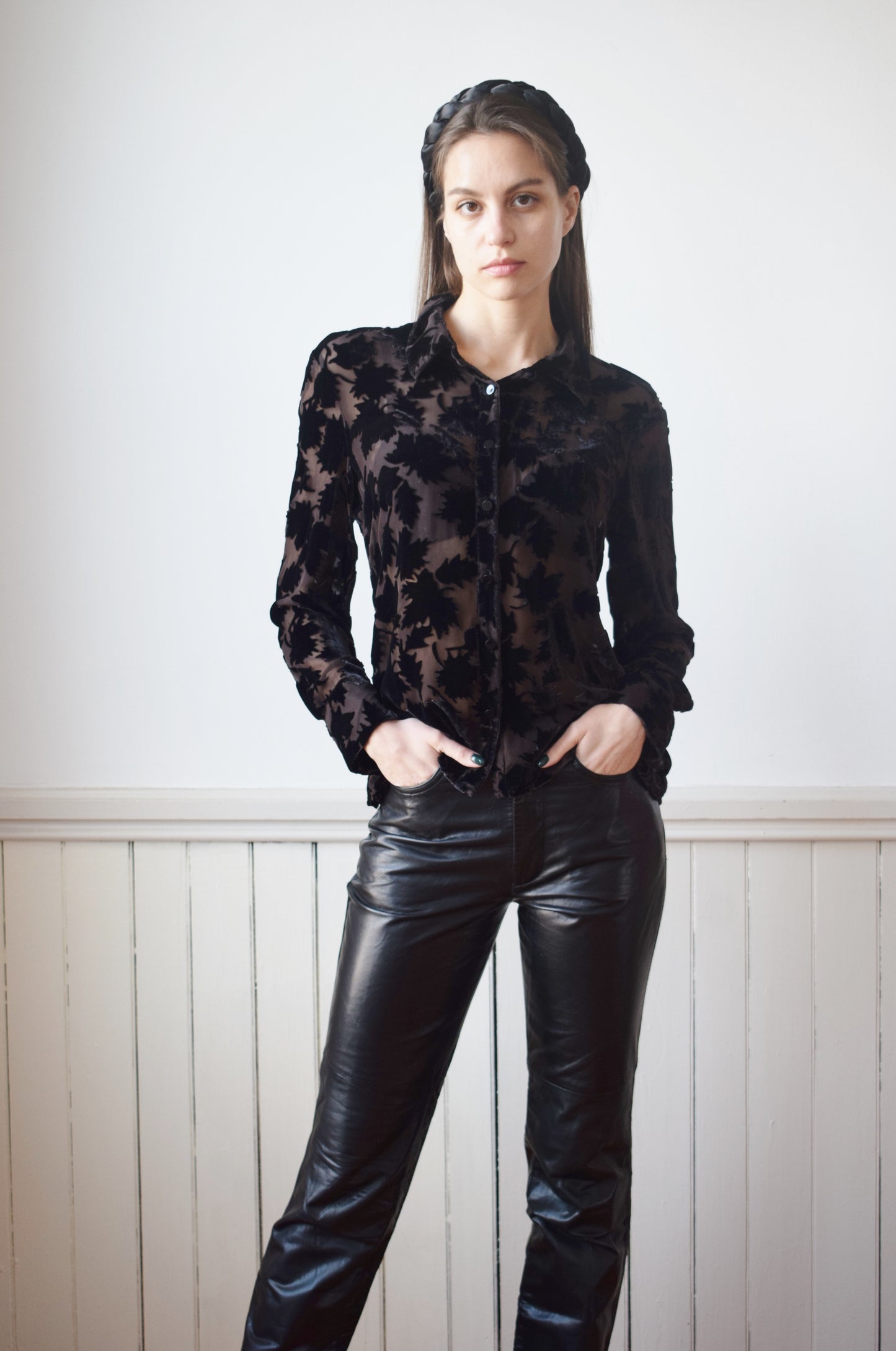 Vintage Burnout Silk Velvet Top | S/M