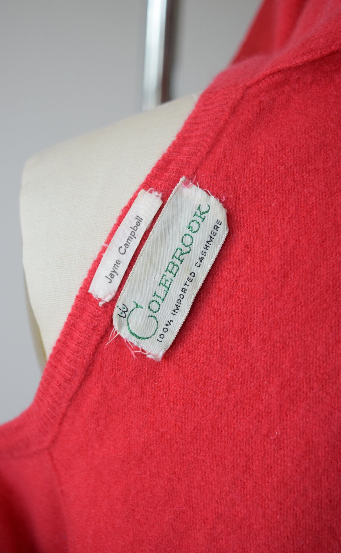 1950s/60s True Red Classic Cashmere Cardigan | S