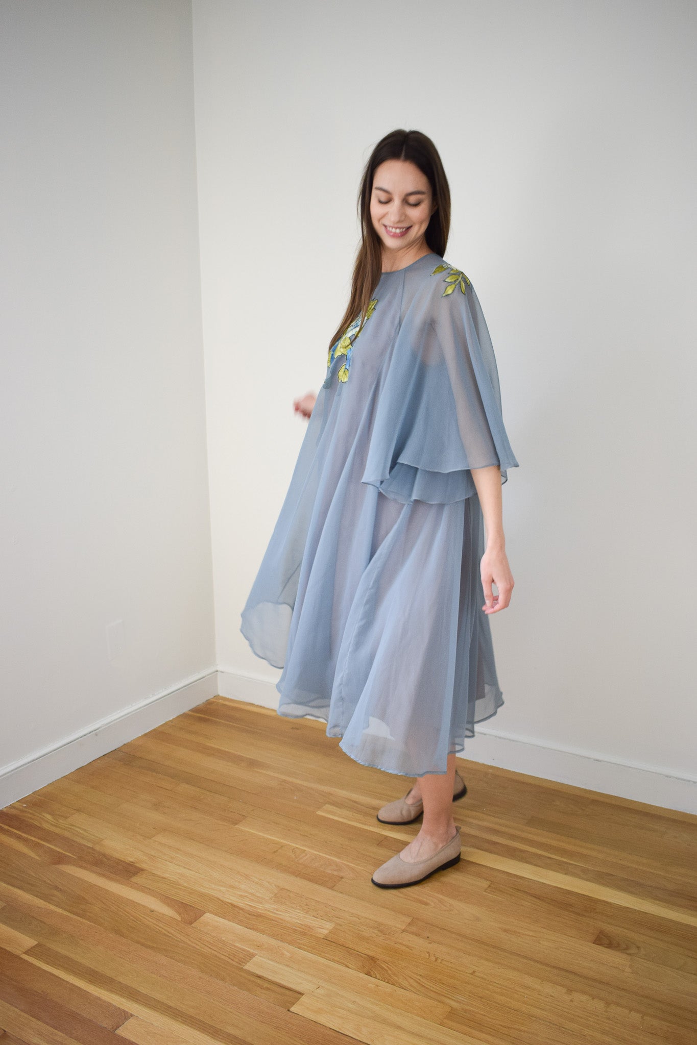 1970s Jean Varon Chiffon Dress | S/M