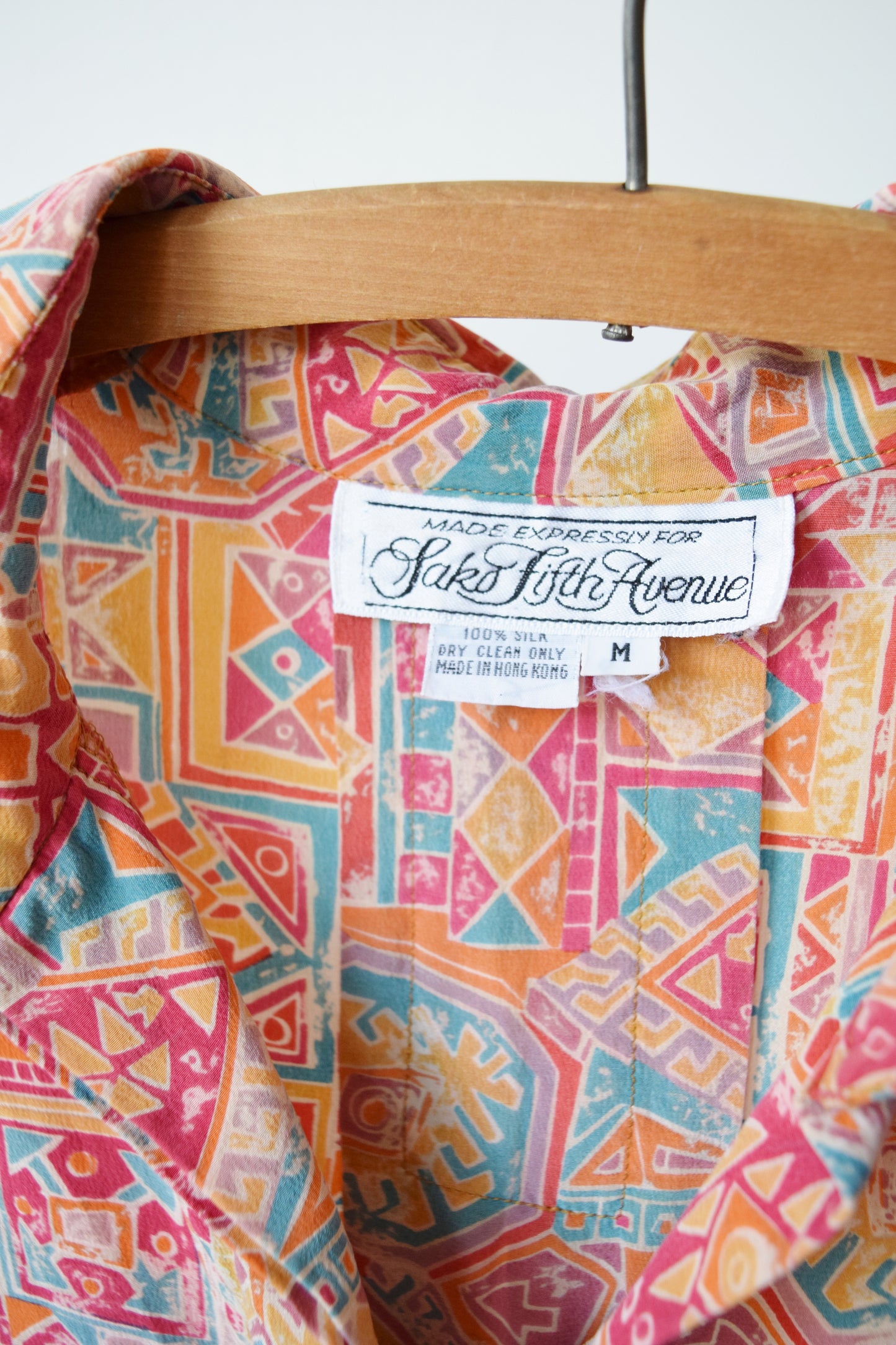 Vintage Southwestern Silk Top for Saks 5th Ave. | 1980s | M