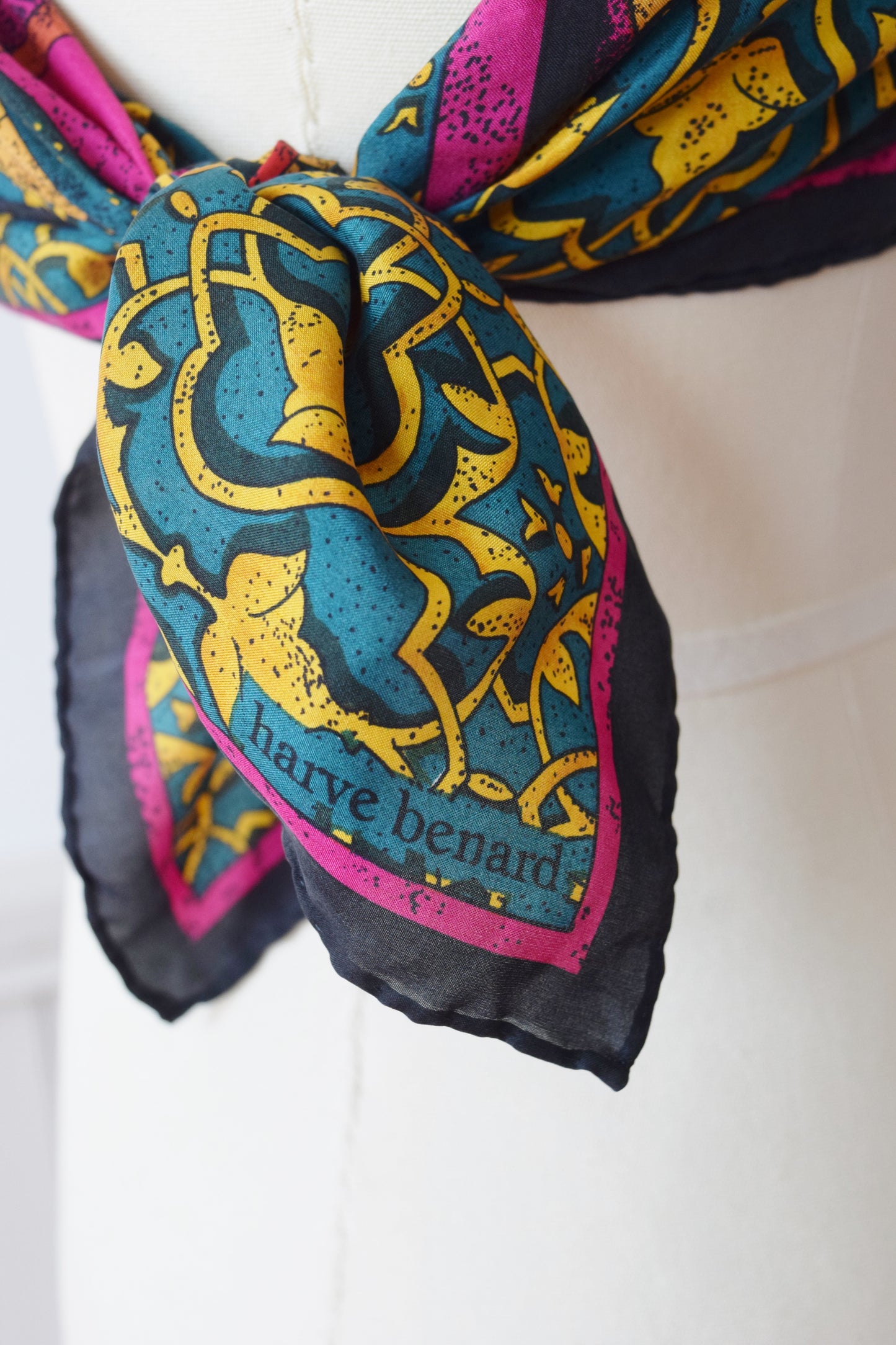 Vintage “Ancient Tiles” Silk Scarf by Harve Benard