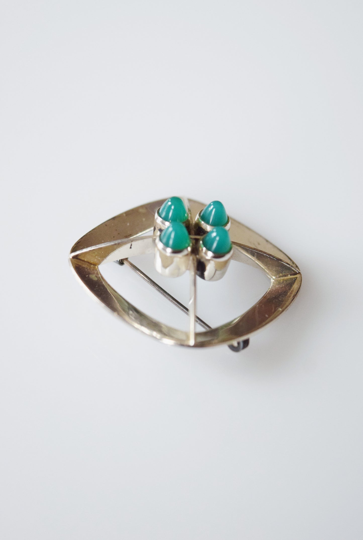 1970s Kultaseppa Solavaara Sterling + Agate Modernist Brooch