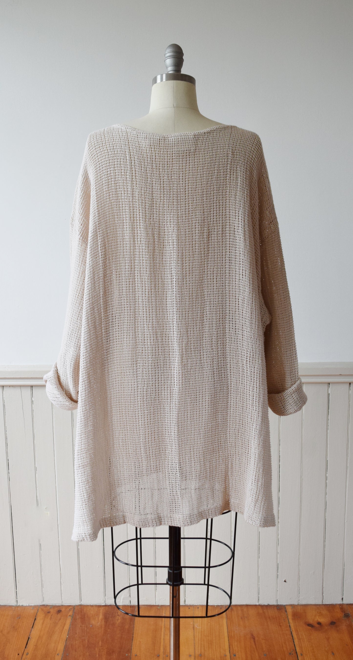 Cotton Net Tunic Top | 1990s | L/XL