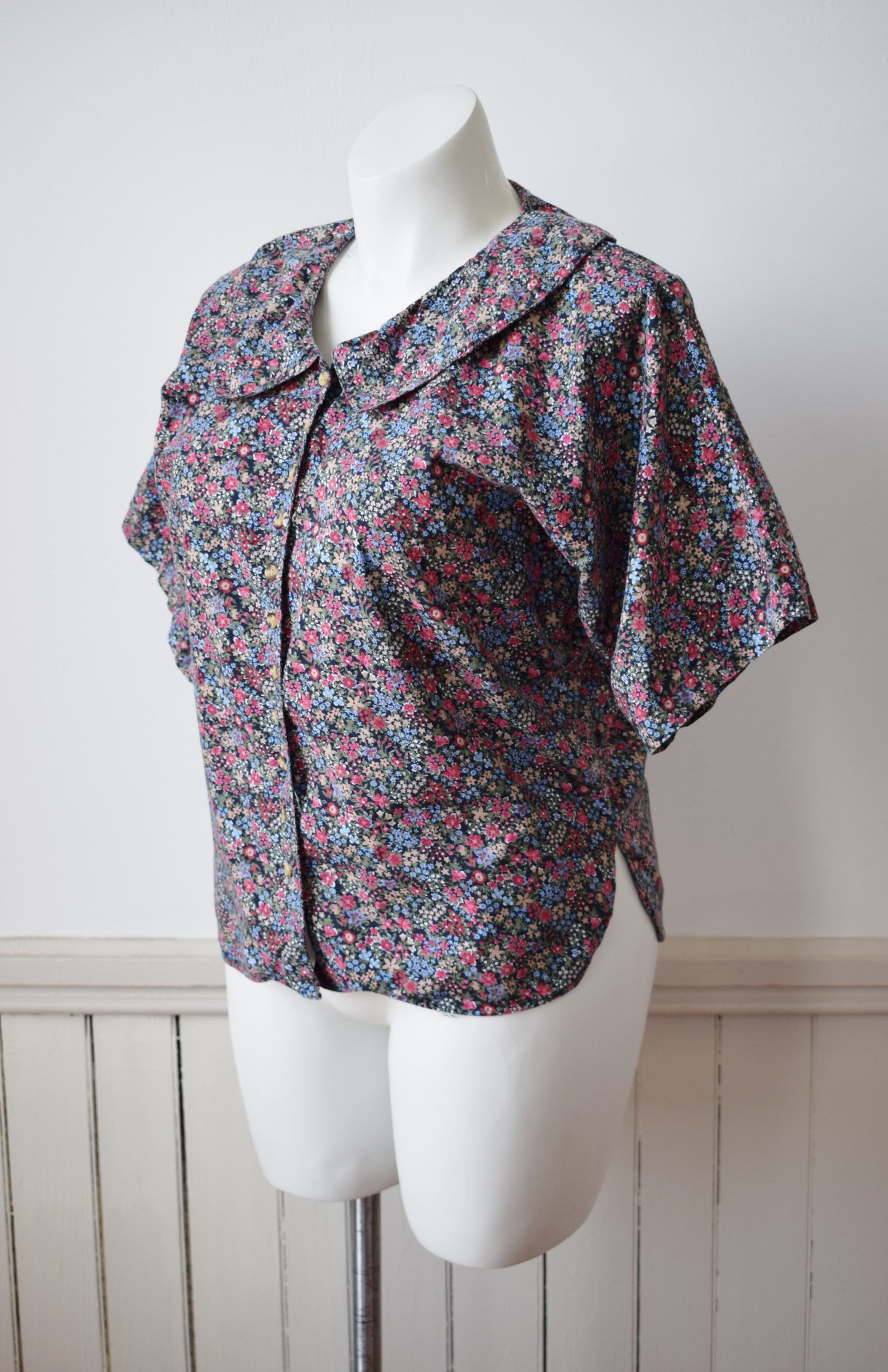 Micro Floral Print Cotton Top | L/XL