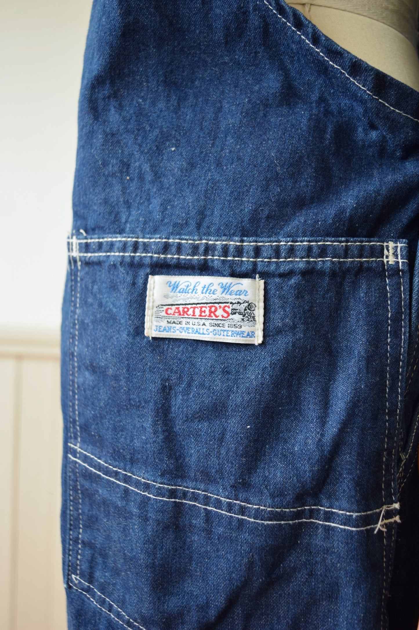 1970s Carter’s Dark Wash Denim Overalls | M-M/L