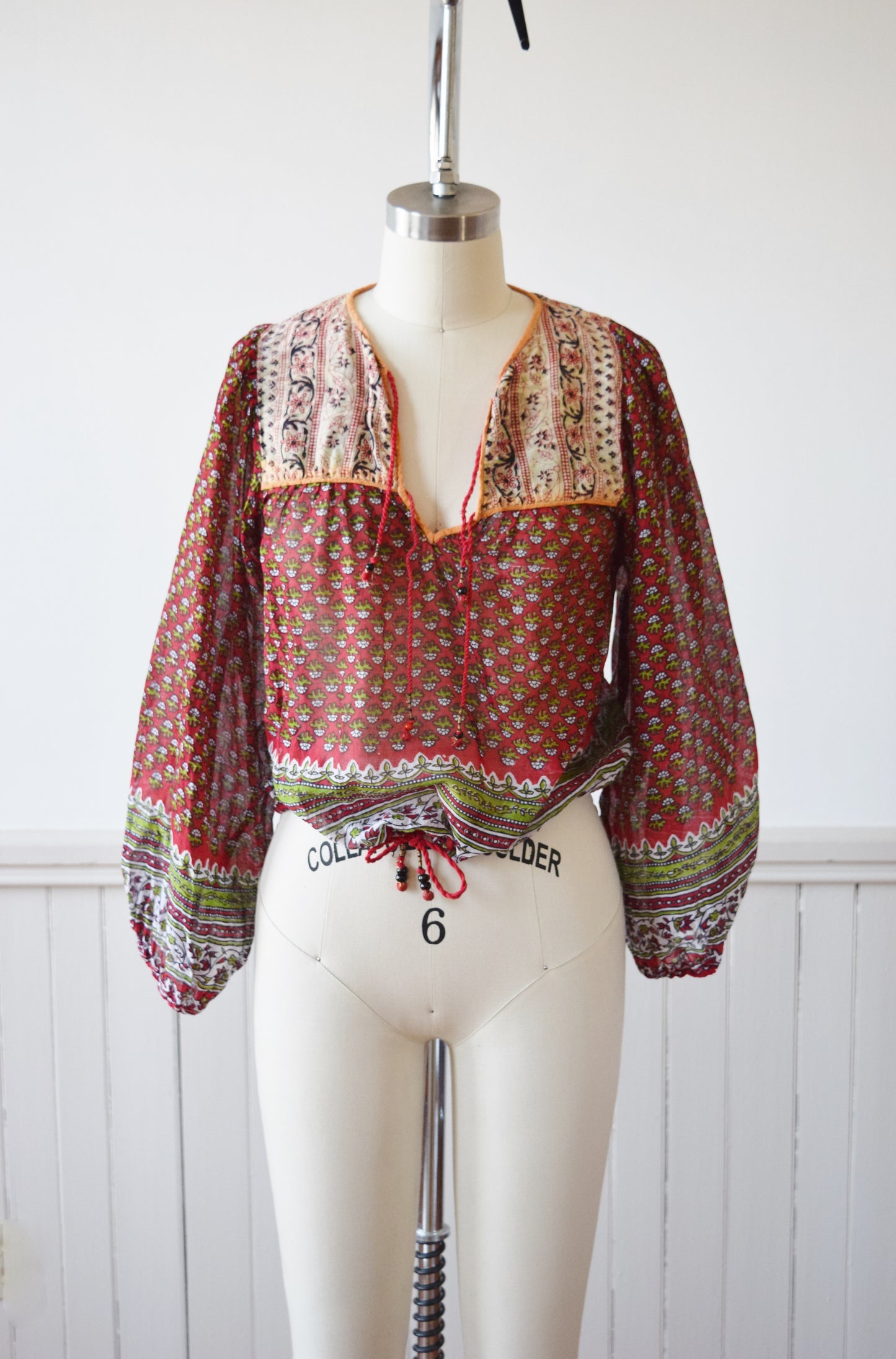 Indian Cotton Gauze Blouse | S
