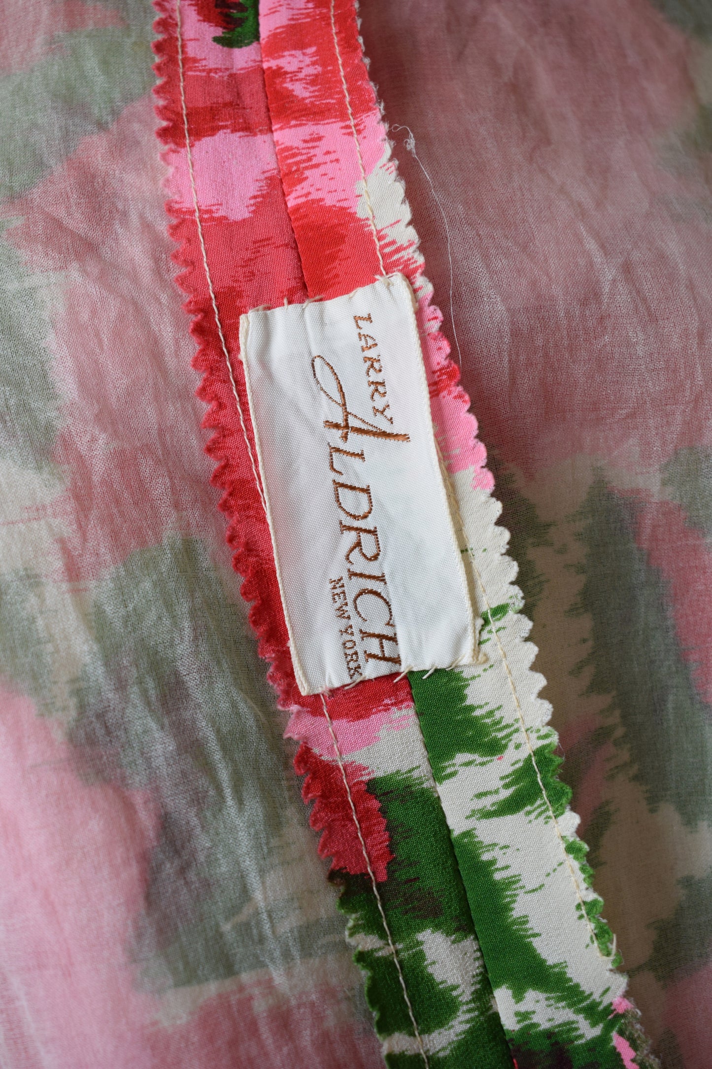 1950s Silk Rose Print Dress | M