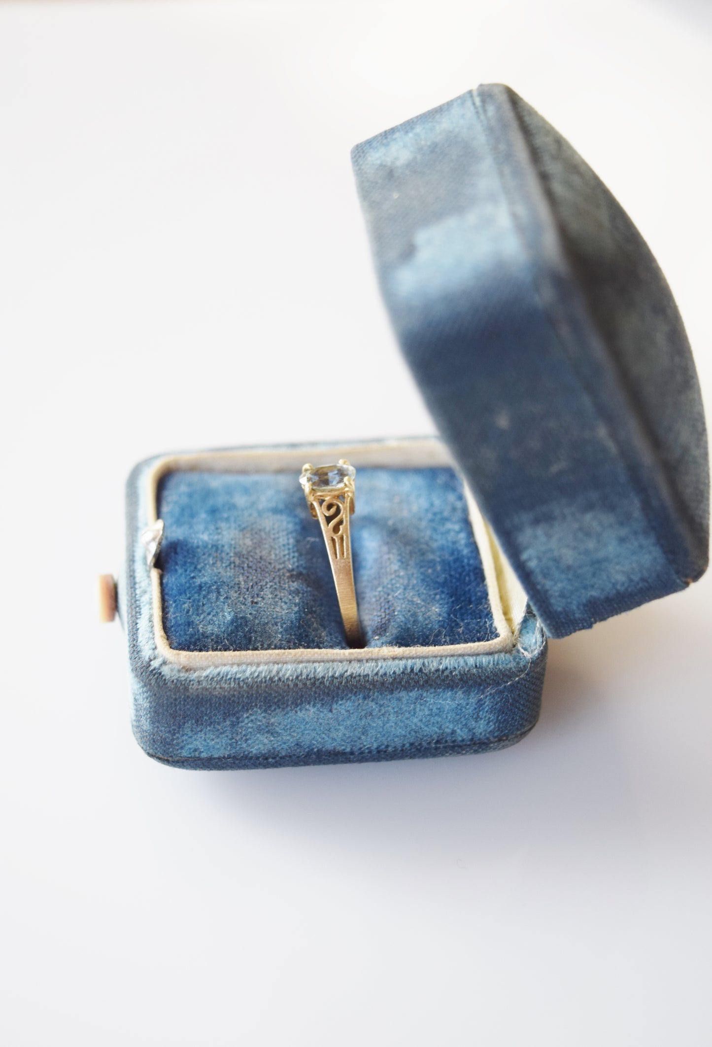 Aquamarine + 14kt Gold Filigree Ring | US Size 7