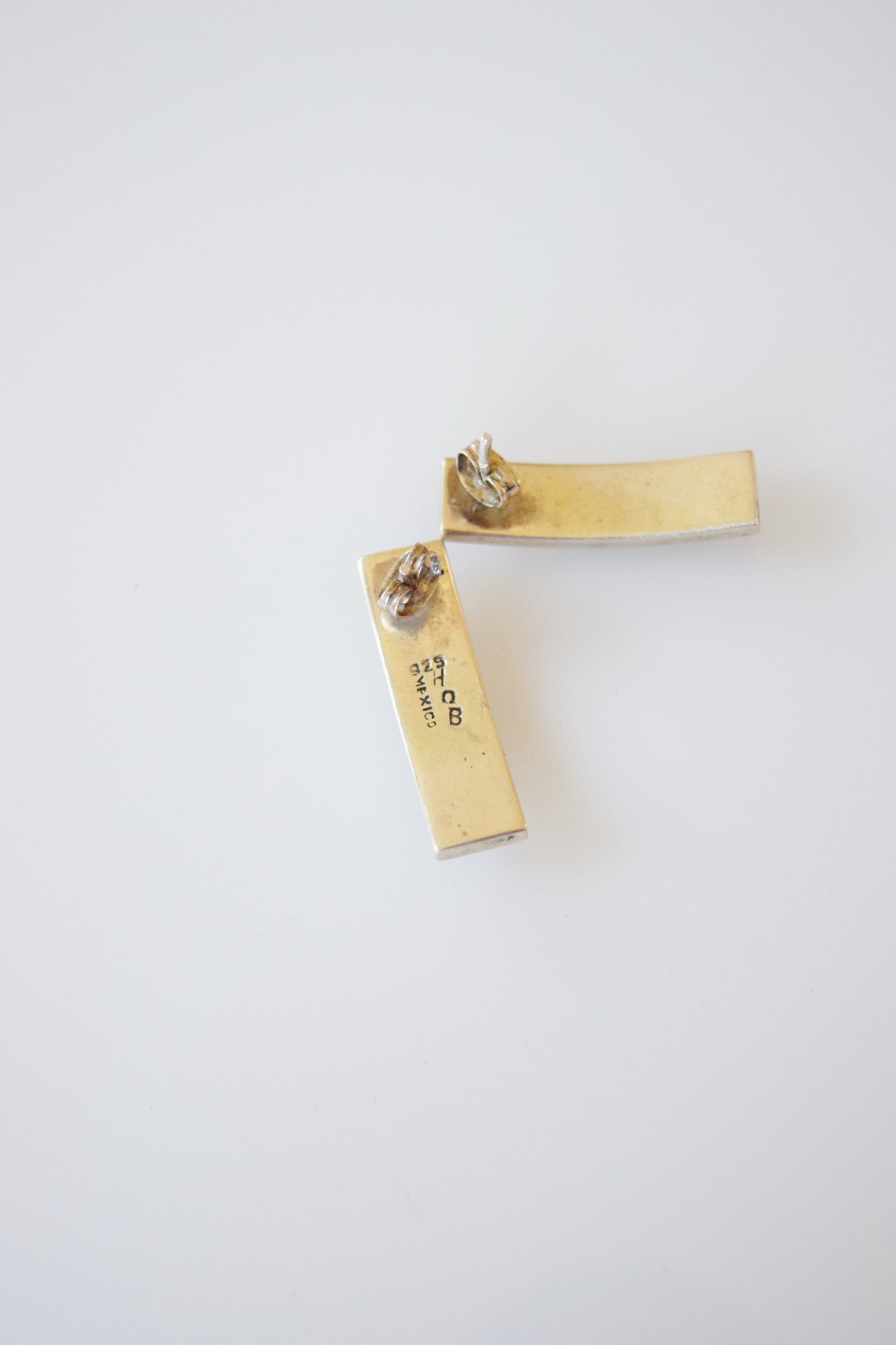 Silver and Brass Rivets Earrings