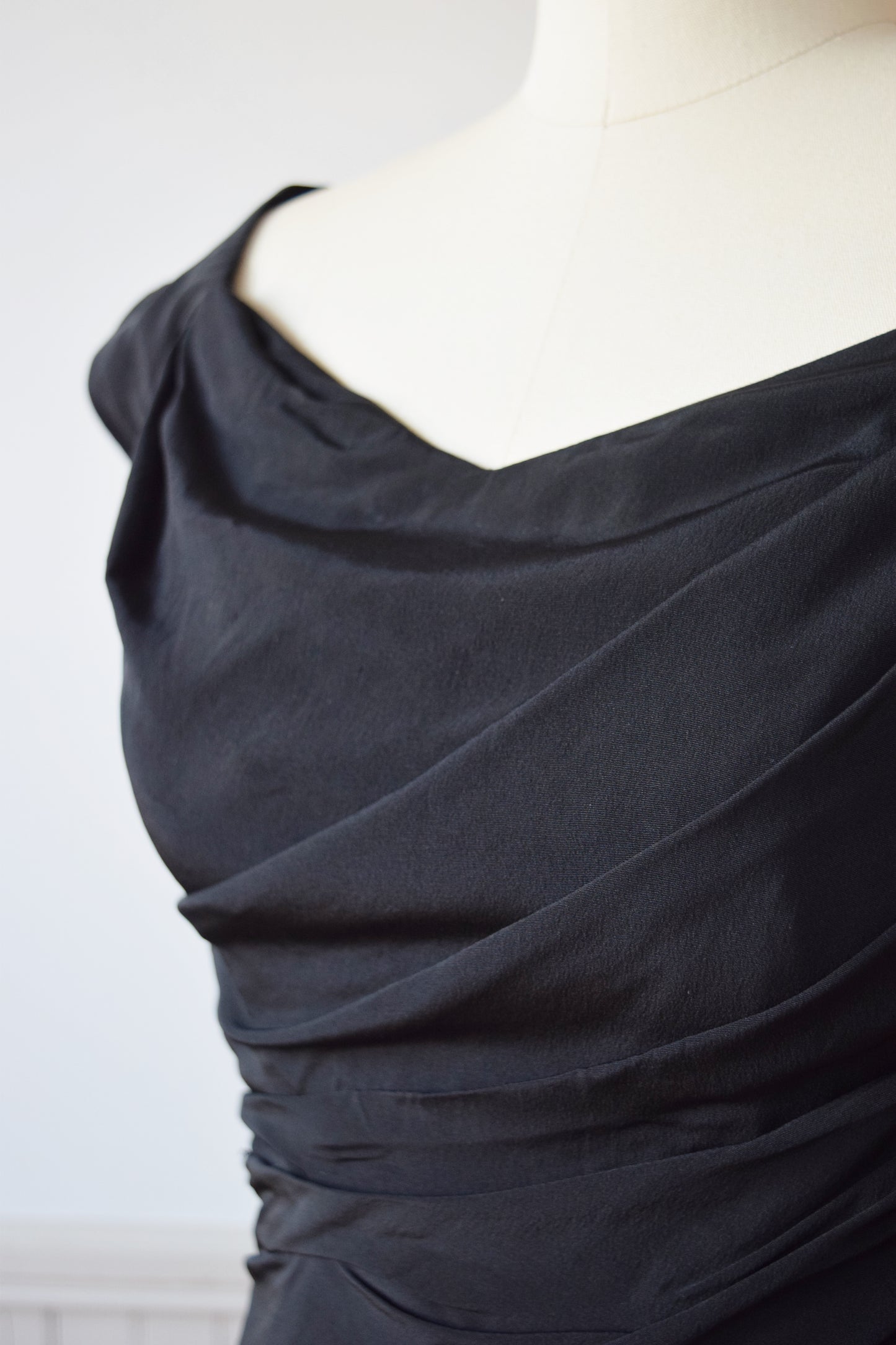 1950s Draped Cocktail Dress | M