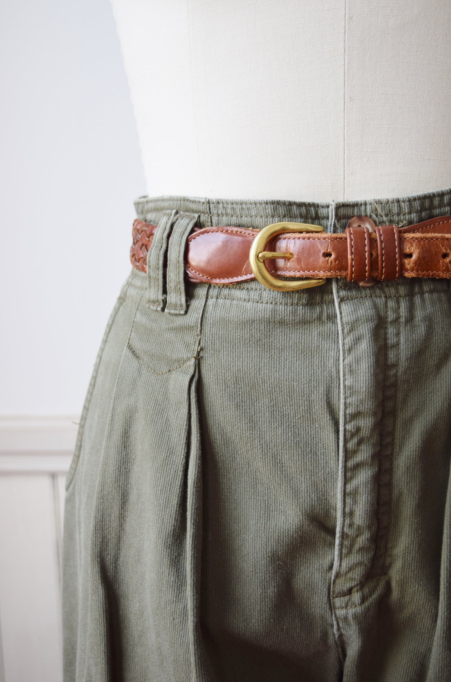 Olive Green Cotton Trousers by Esprit | 28" W