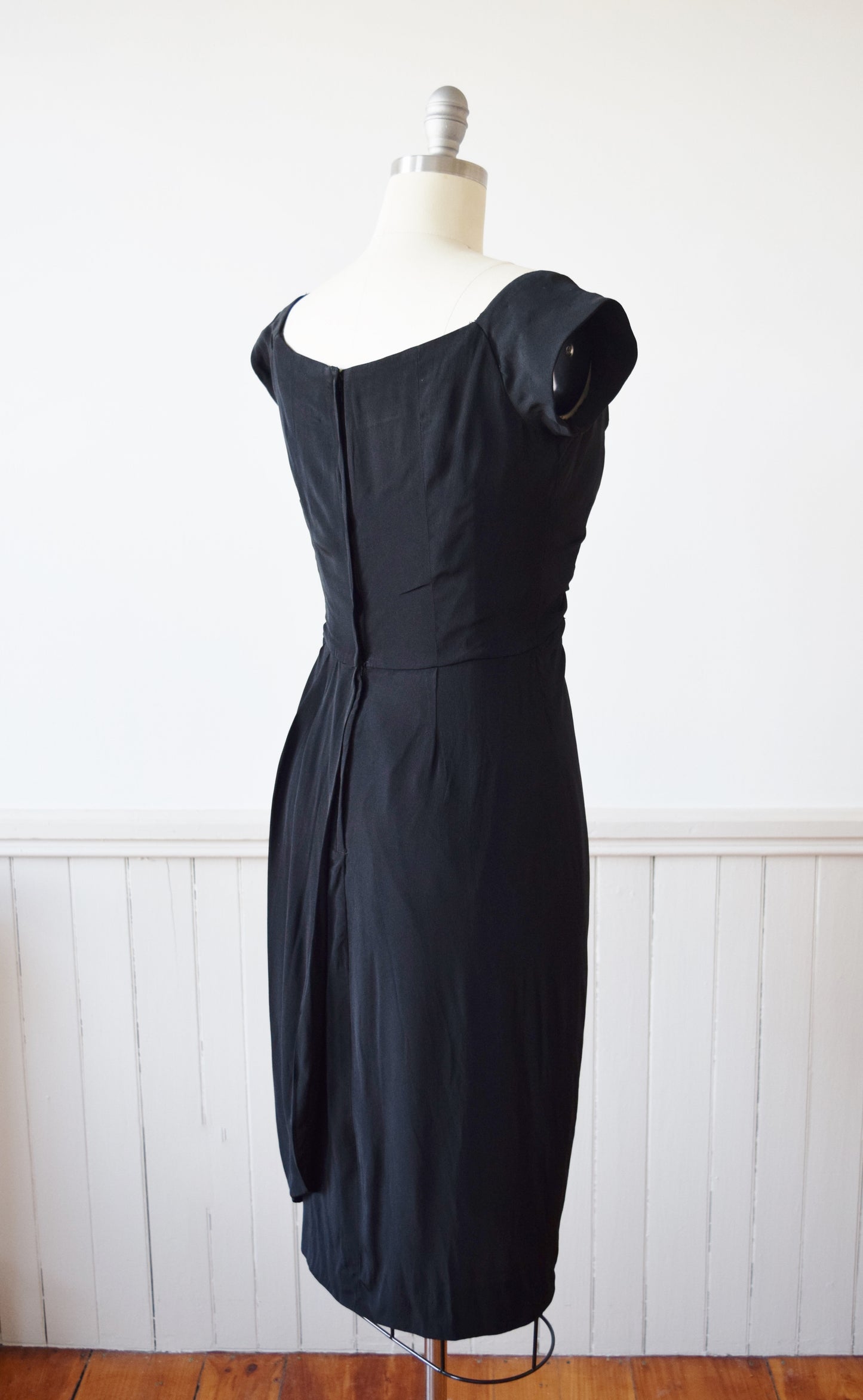 1950s Draped Cocktail Dress | M