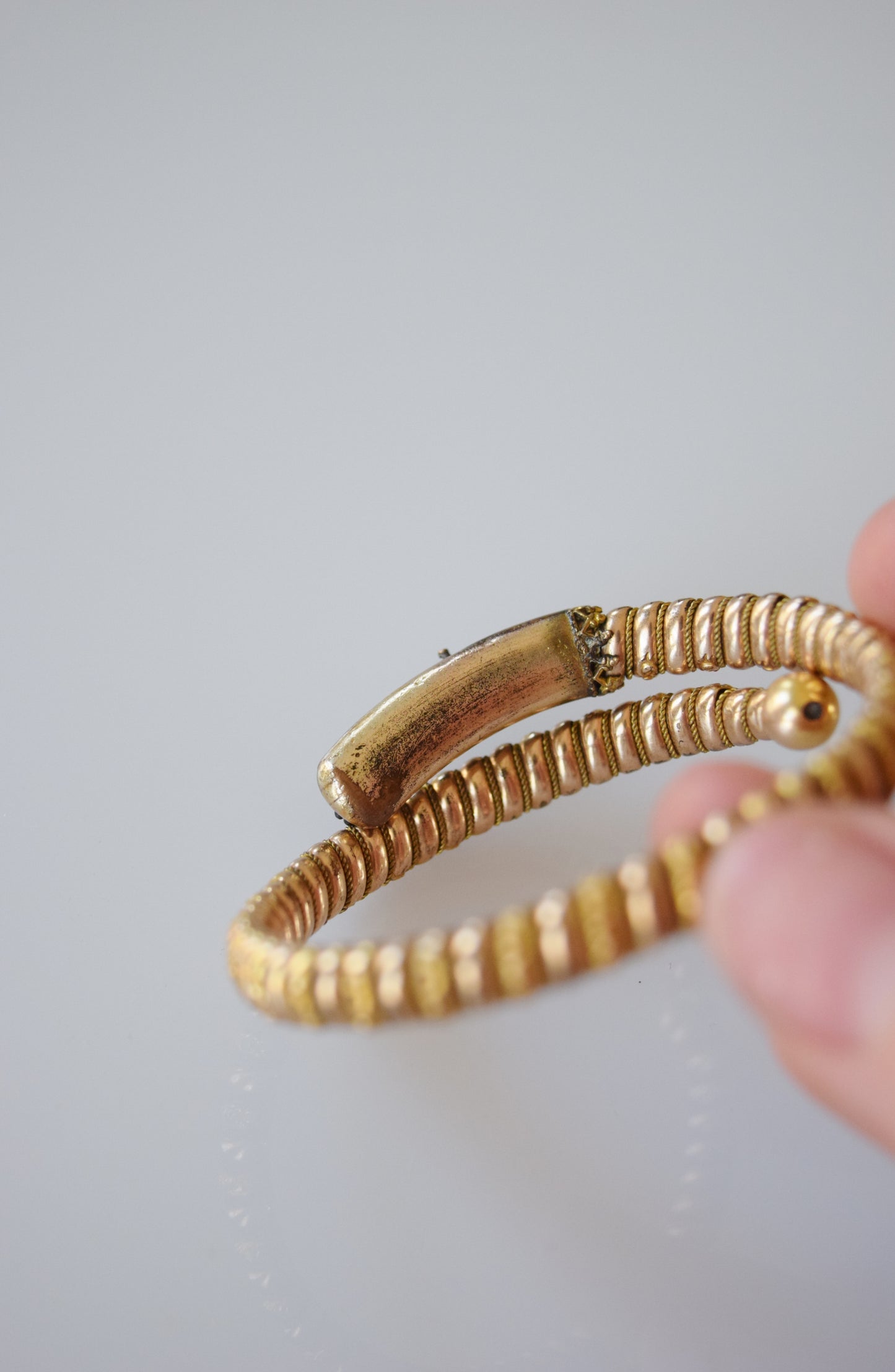 Victorian Era Etruscan Revival Bypass Bracelet