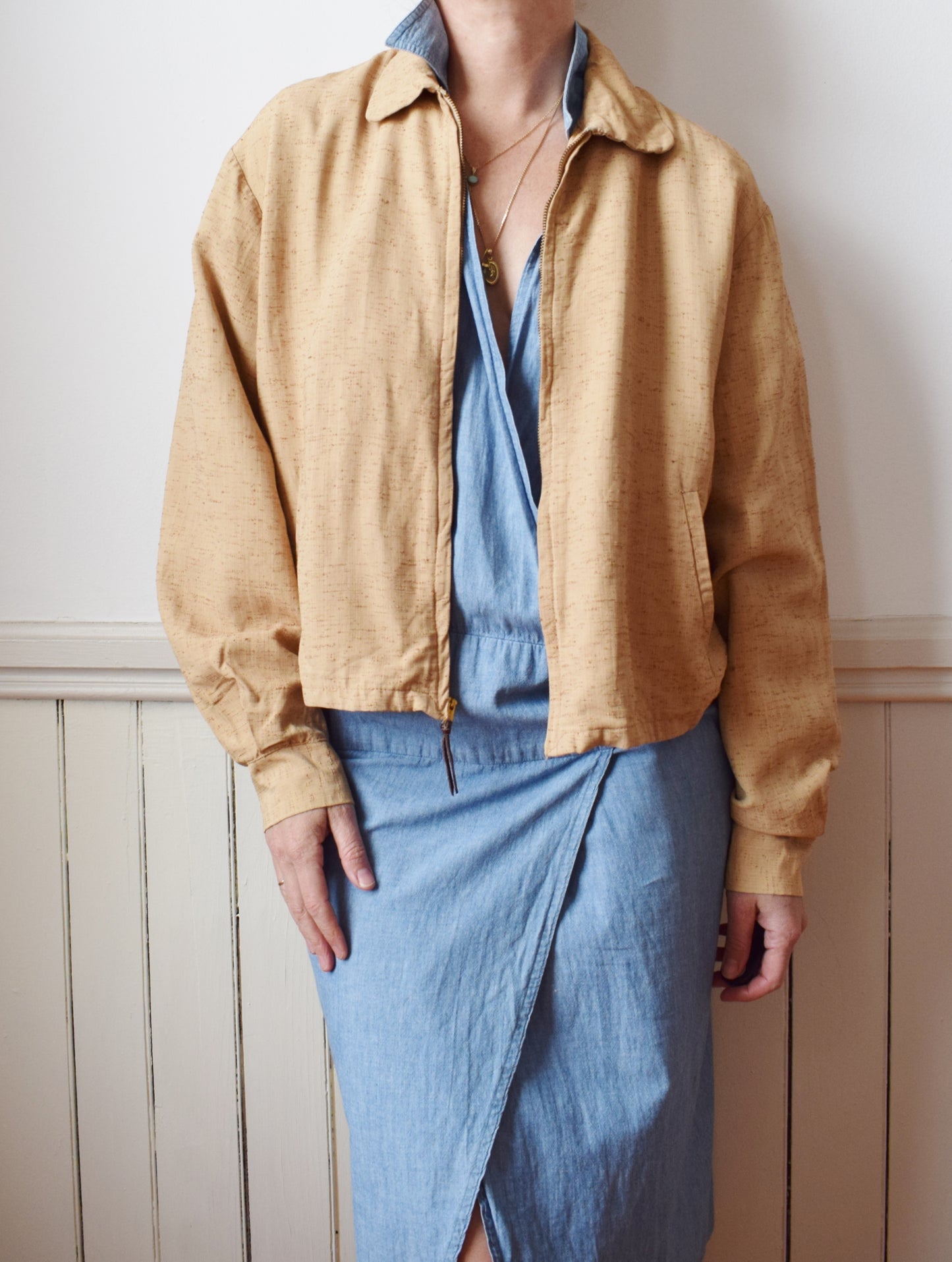 1950s Spring Weight Rayon Jacket | M/L