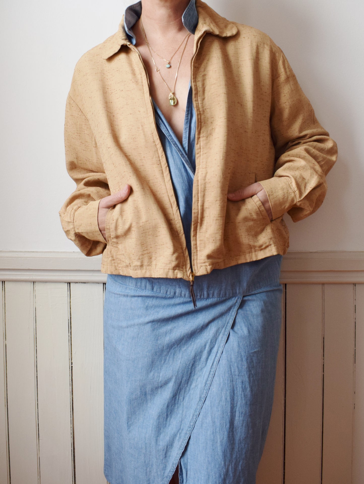1950s Spring Weight Rayon Jacket | M/L