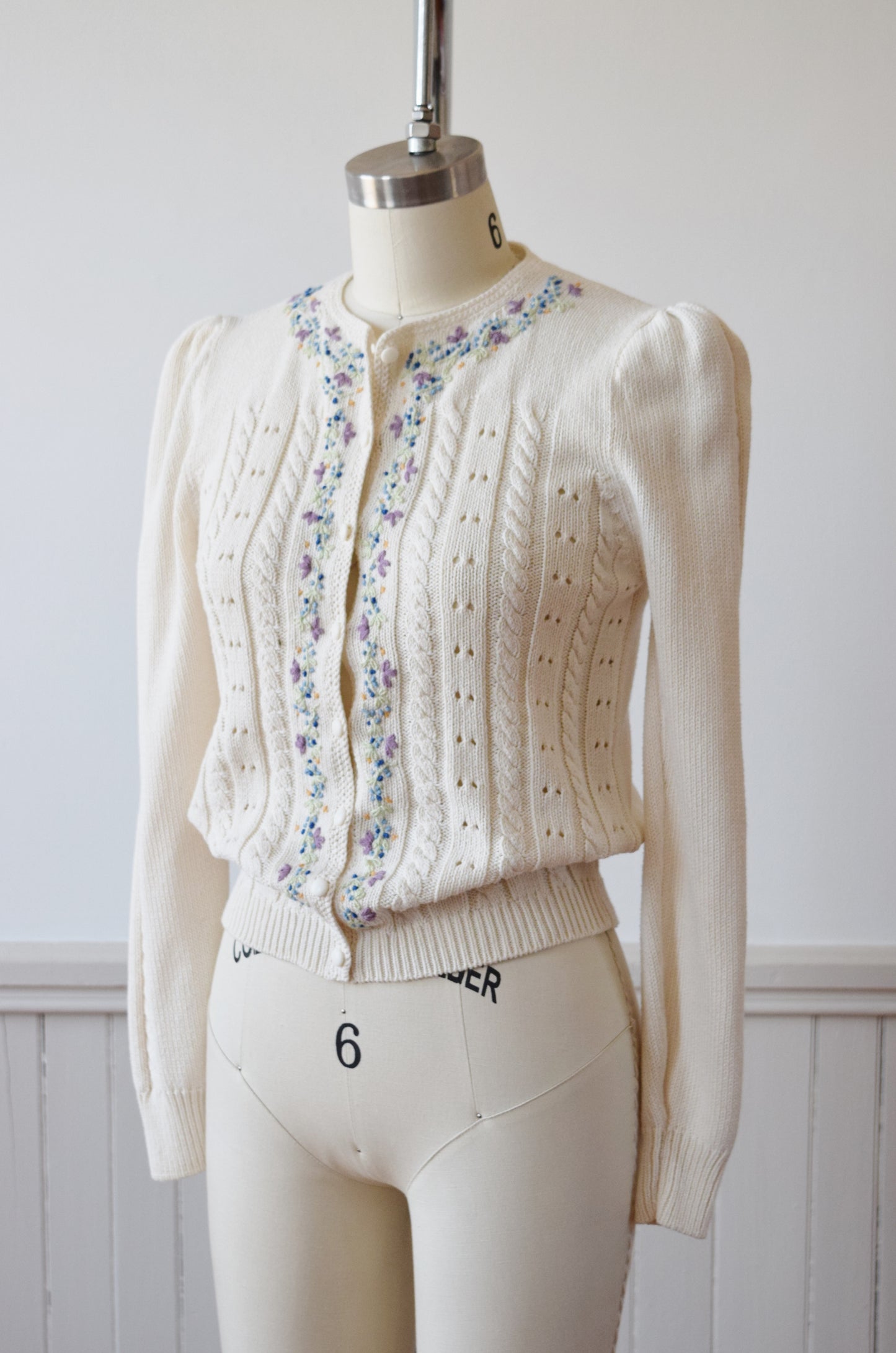 1930s Style Hand Embroidered Cardigan | S