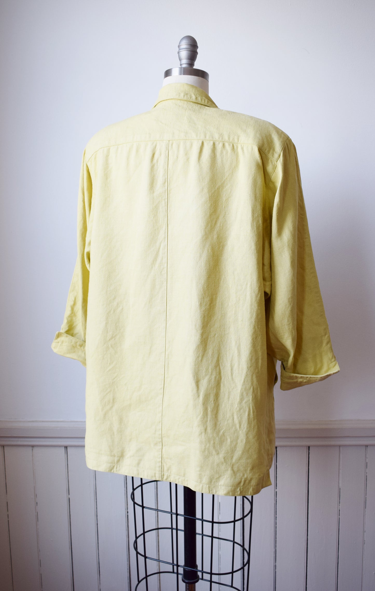 1980s Oversized Chartruese Linen Jacket | M/L
