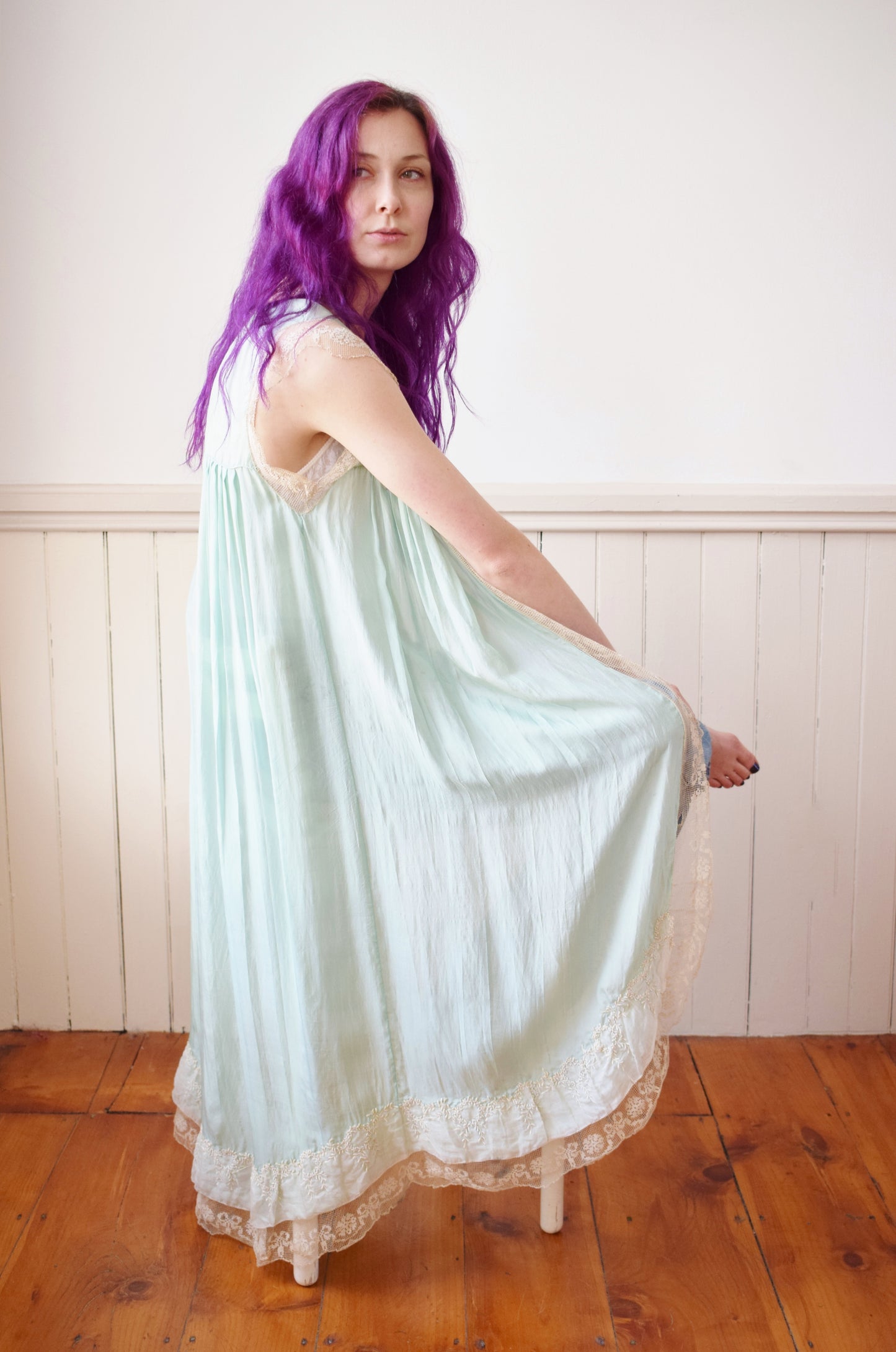 1920s Silk and Lace Robe | Topper | OS