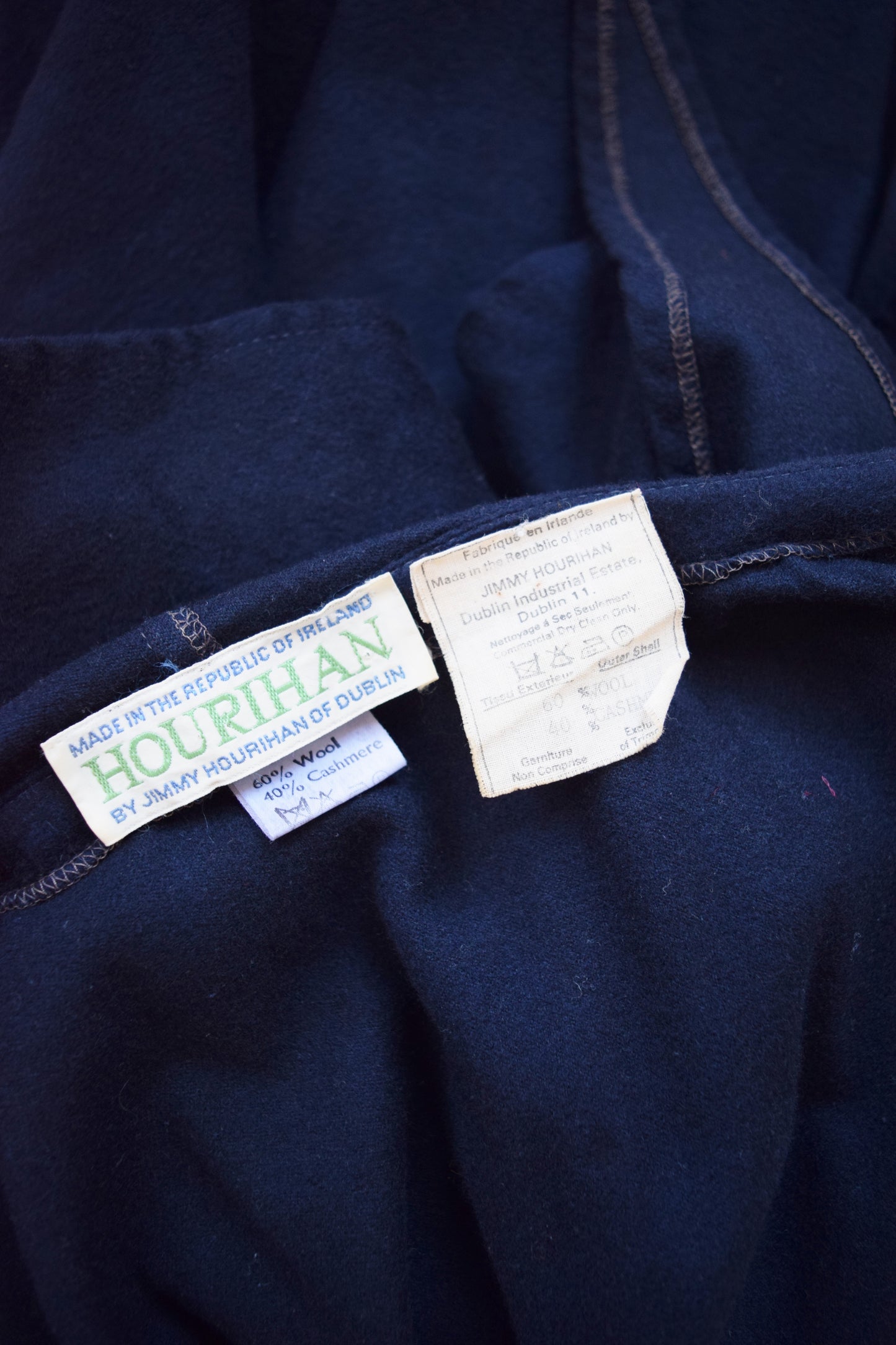 1970s Cashmere/Wool Blend Hooded Cloak | OS