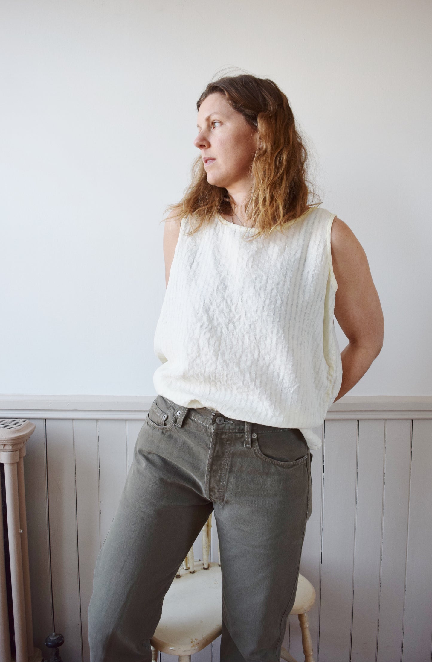 Eileen Fisher Textured Linen Tank | L