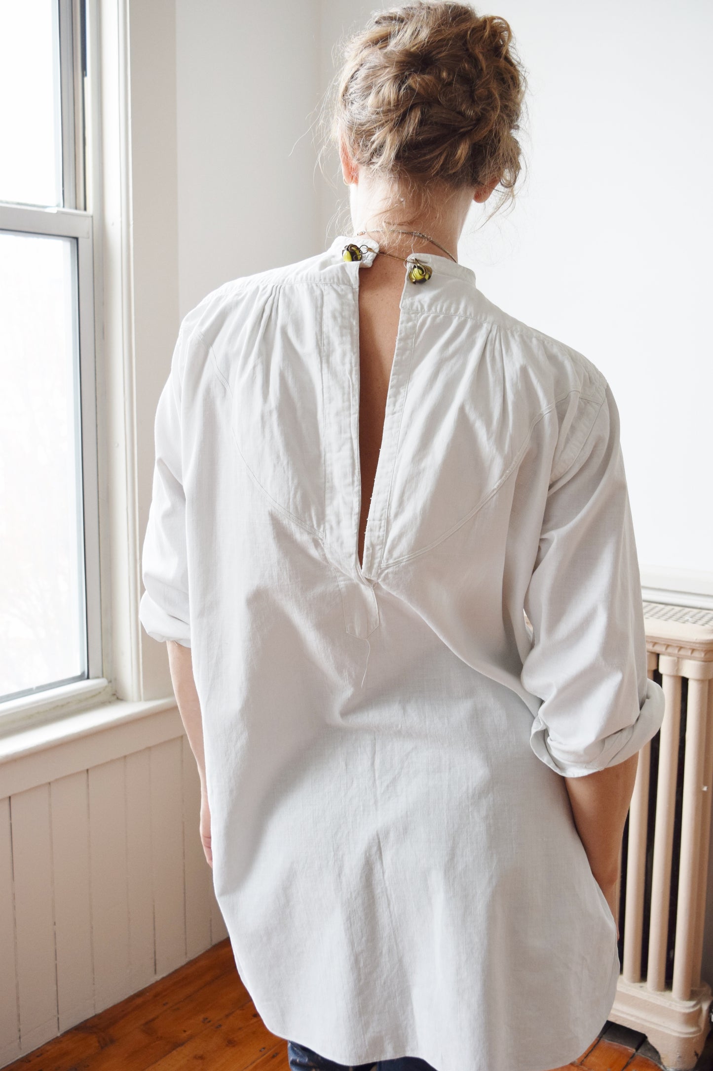 Antique Edwardian Men's Dress Shirt | S-L