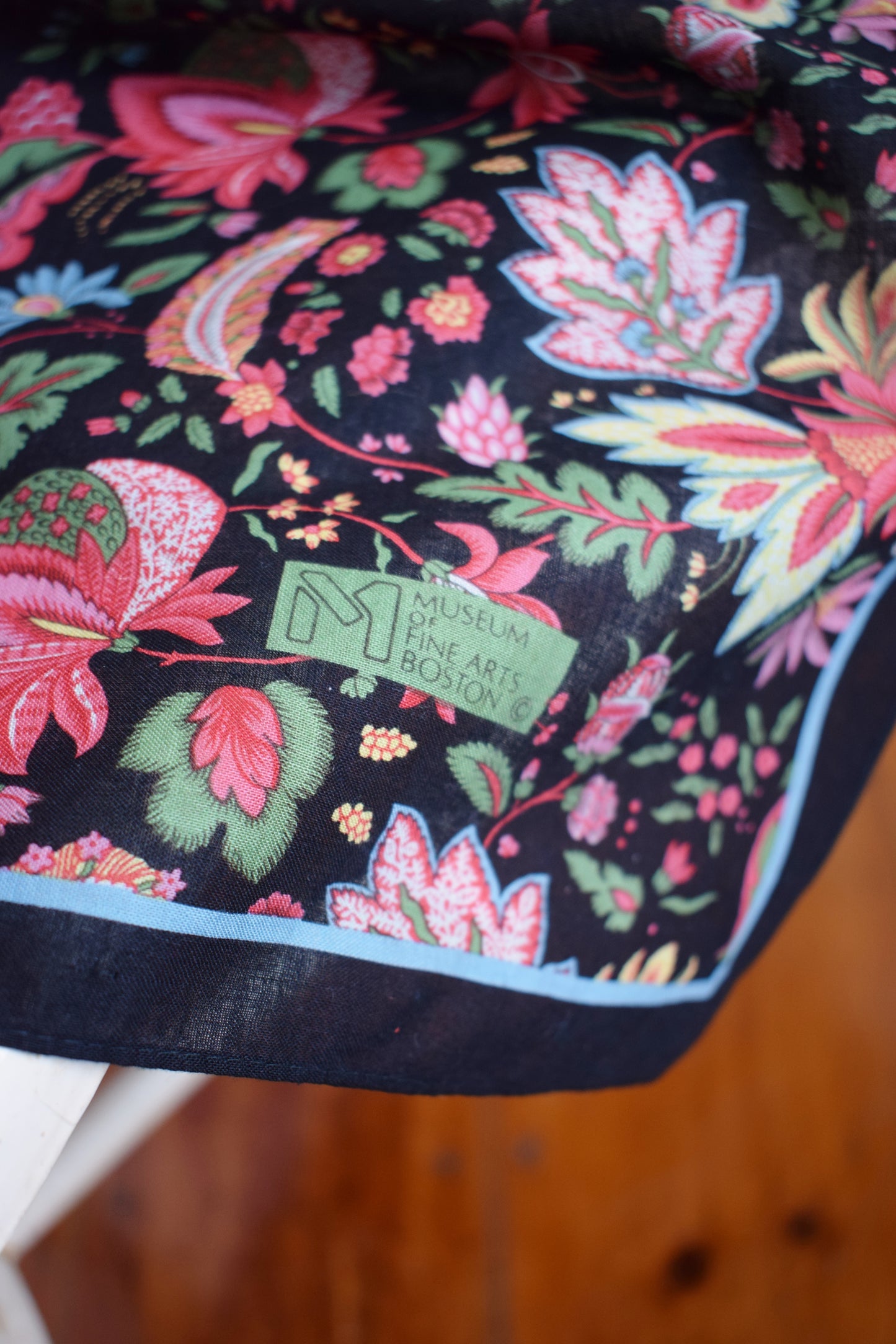 Large Vintage Paisley Floral Cotton Scarf