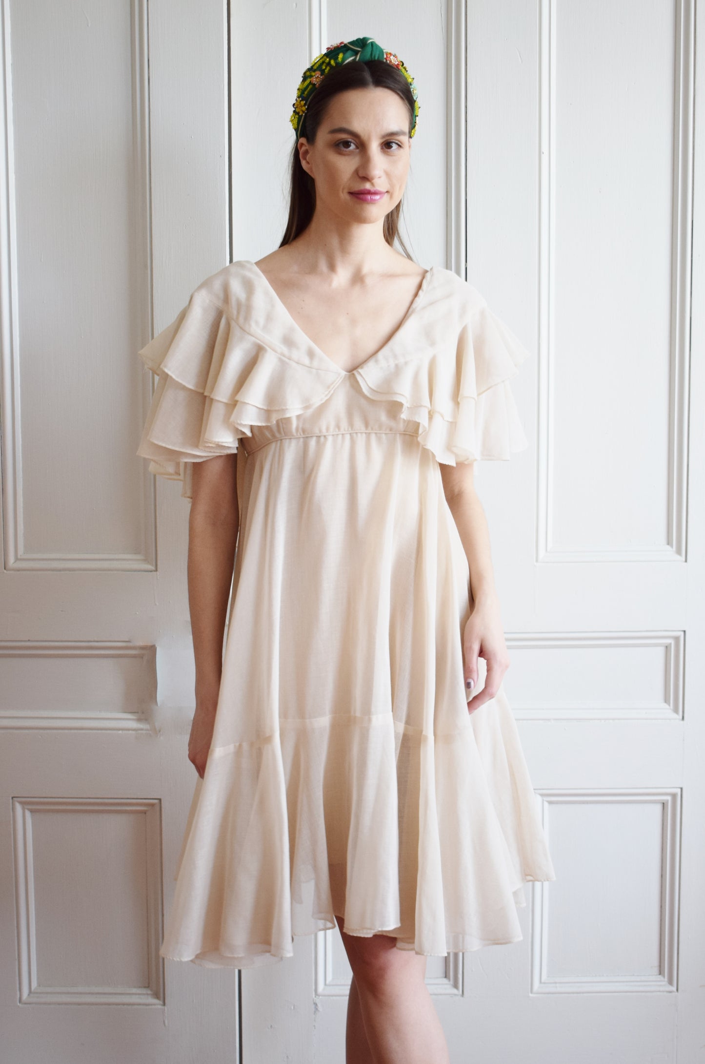 1970s Ruffle Dress by Jay Morley for Fern Violette | S