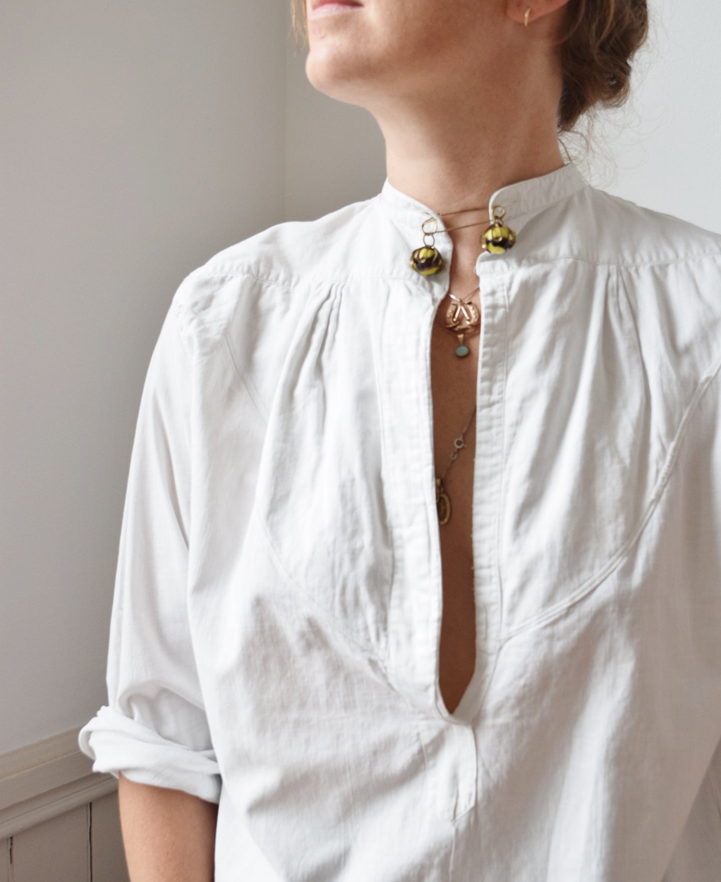 Antique Edwardian Men's Dress Shirt | S-L