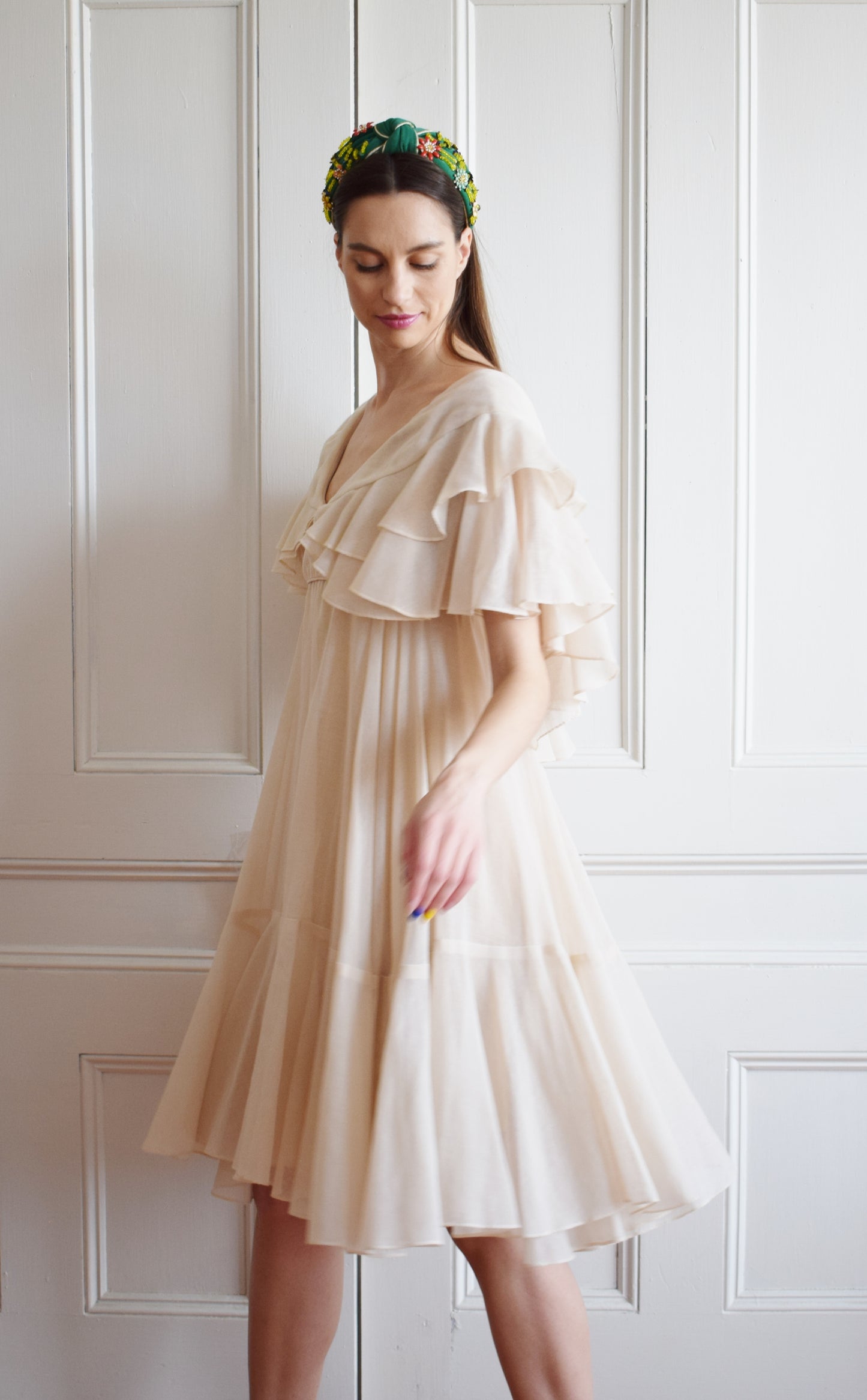 1970s Ruffle Dress by Jay Morley for Fern Violette | S