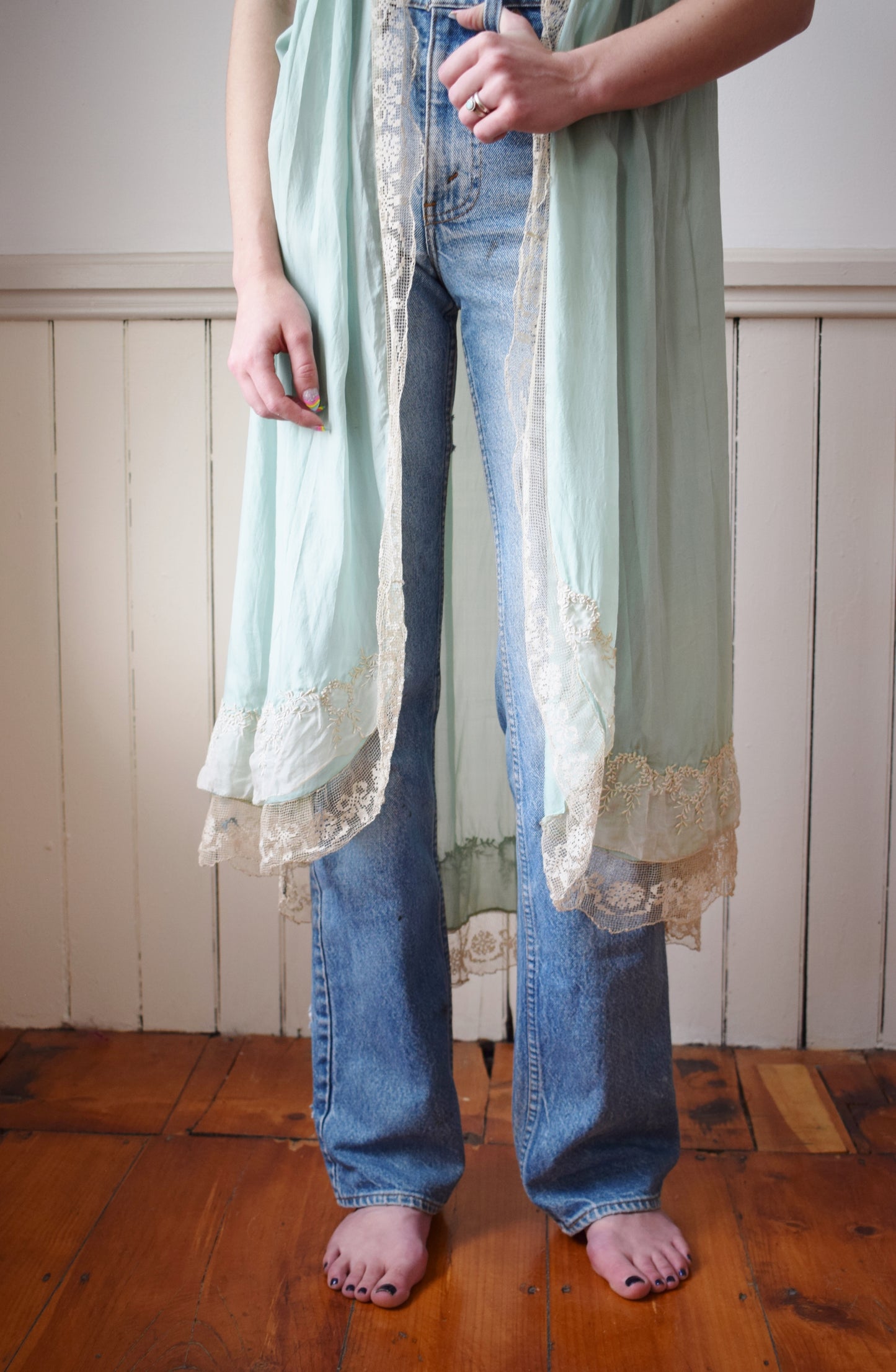 1920s Silk and Lace Robe | Topper | OS