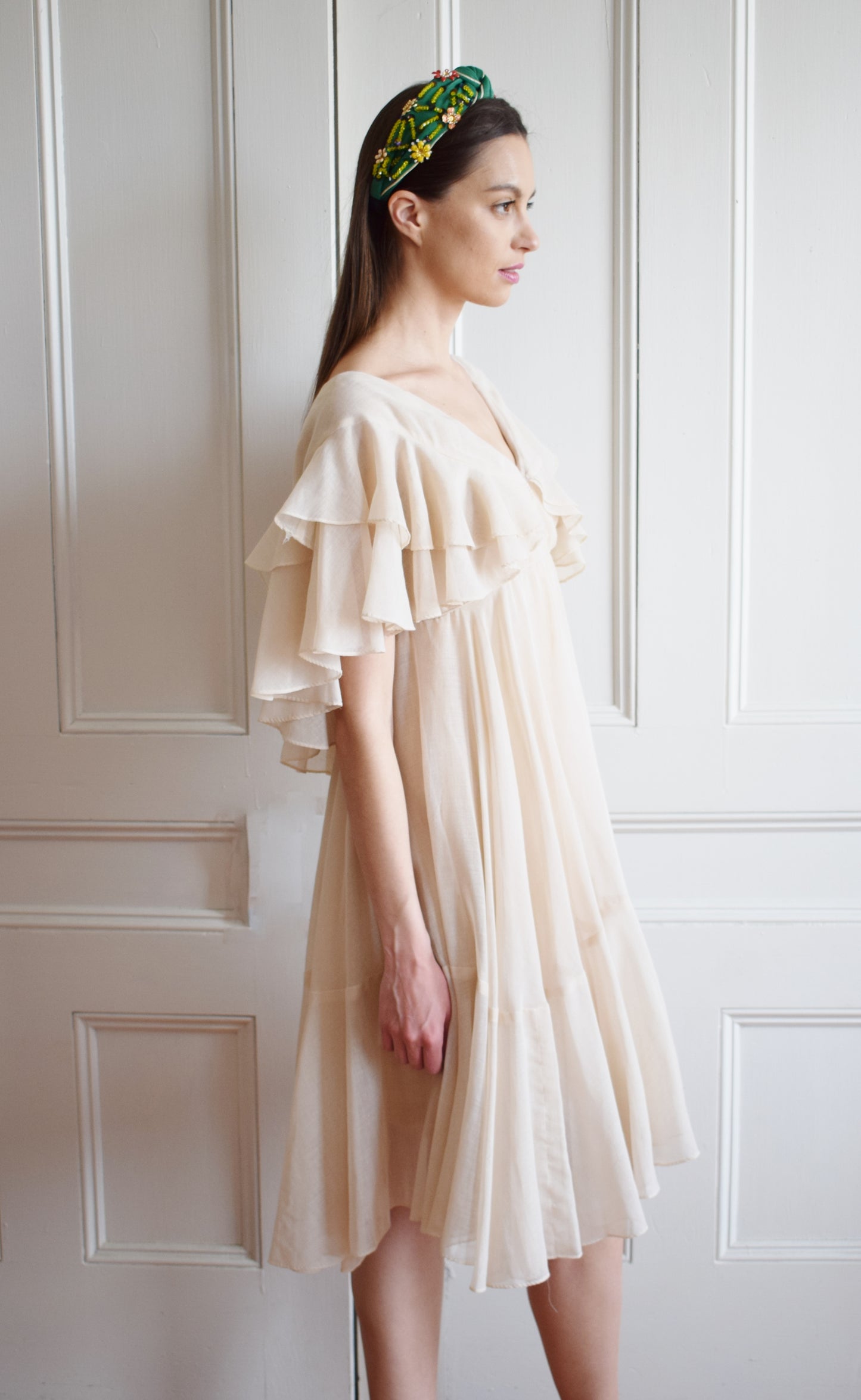 1970s Ruffle Dress by Jay Morley for Fern Violette | S
