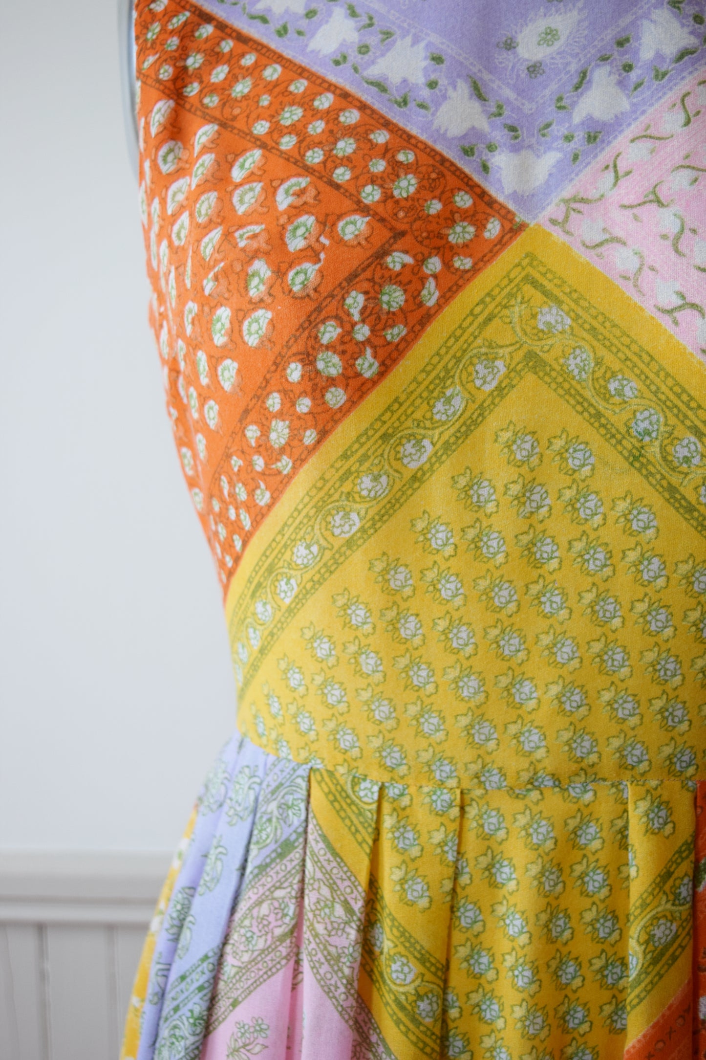 Pastel Bandana Print Gown | 1960s/70s | M