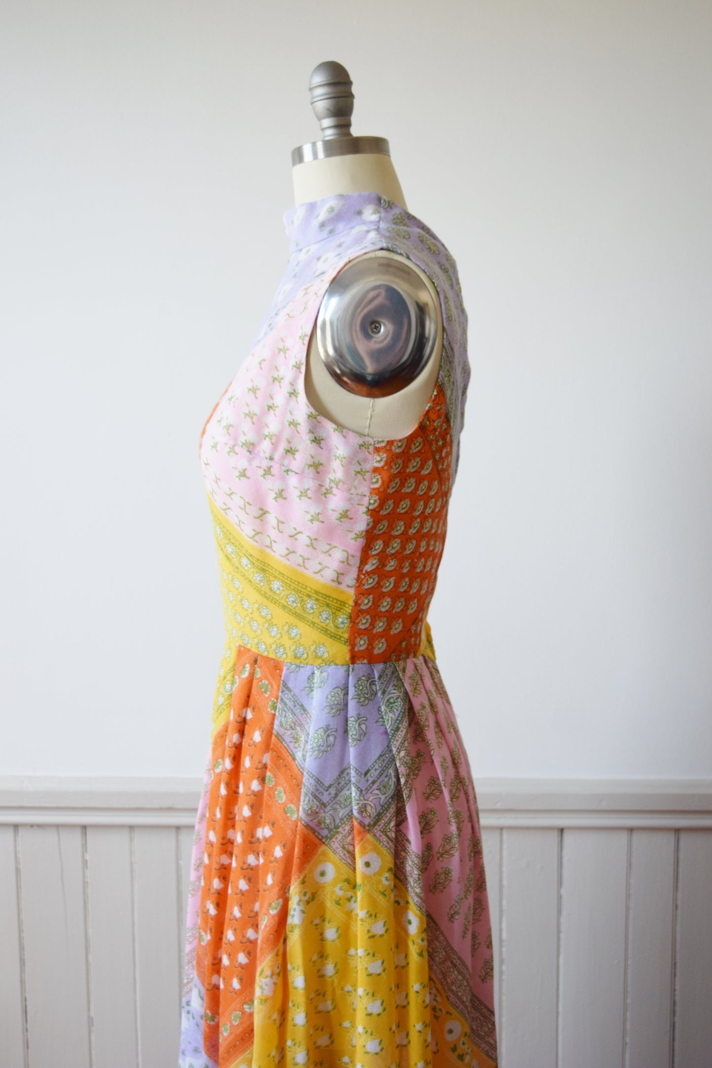 Pastel Bandana Print Gown | 1960s/70s | M