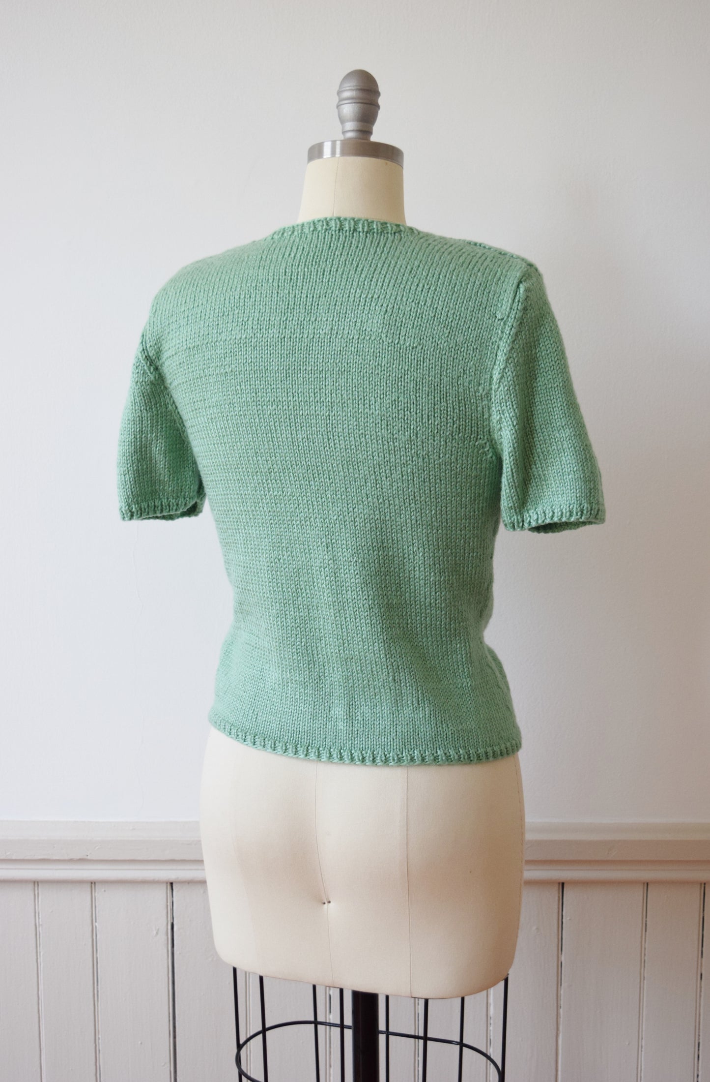 Vintage Handknit Minty Green Tee