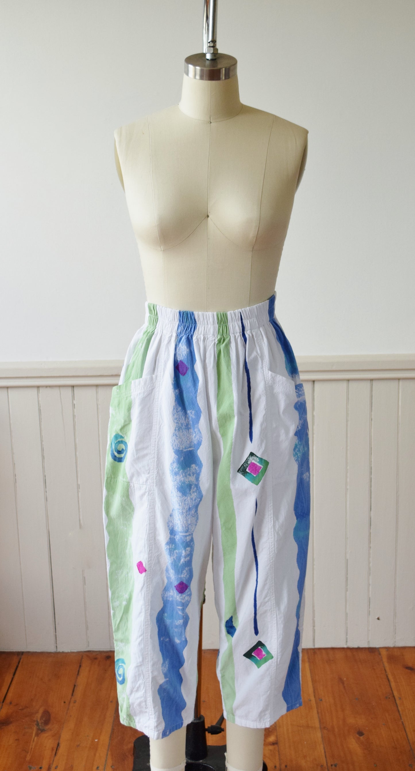 Hand Painted Funky Pants by Play Alegre | 1990s | S/M