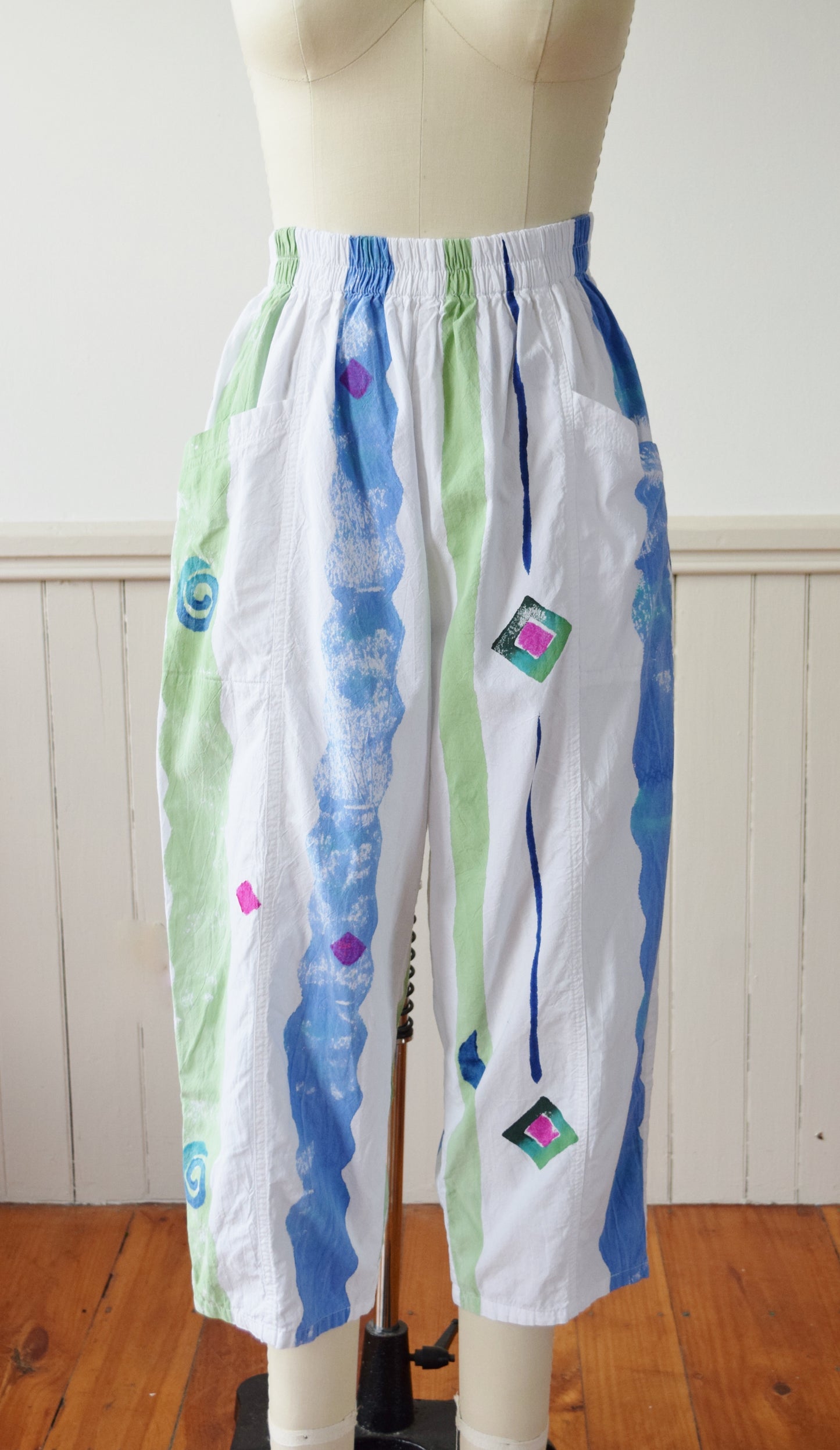 Hand Painted Funky Pants by Play Alegre | 1990s | S/M