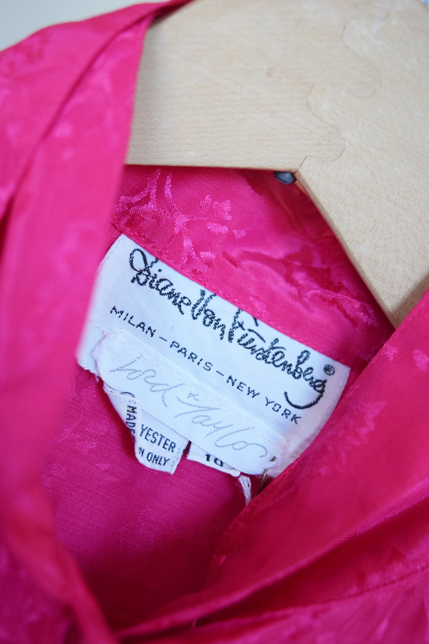 Early 1980s Diane Von Furstenberg Hot Pink Day-to-Night Dress | XS/S