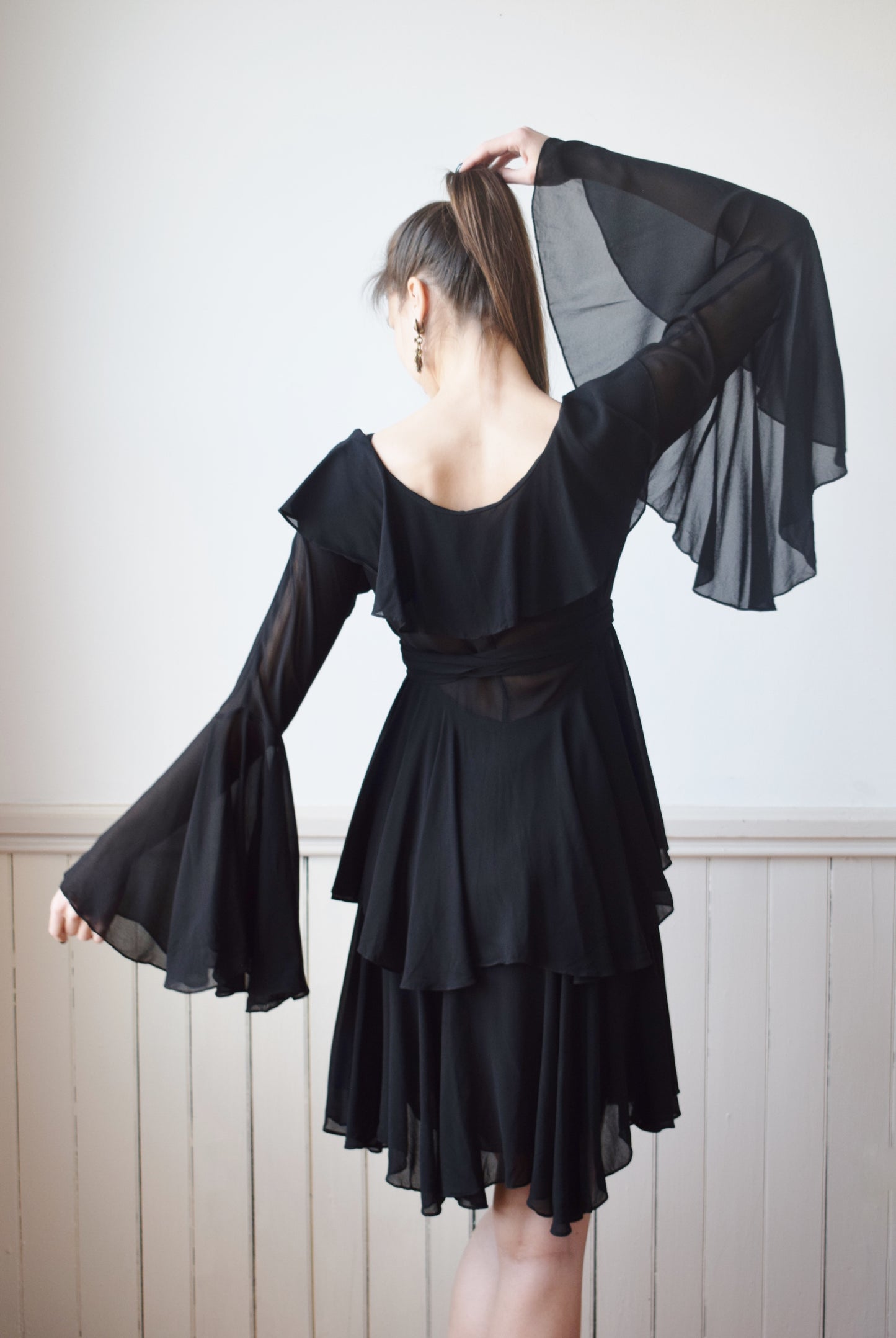 Vintage Norma Kamali Ruffle Dress | XS/S