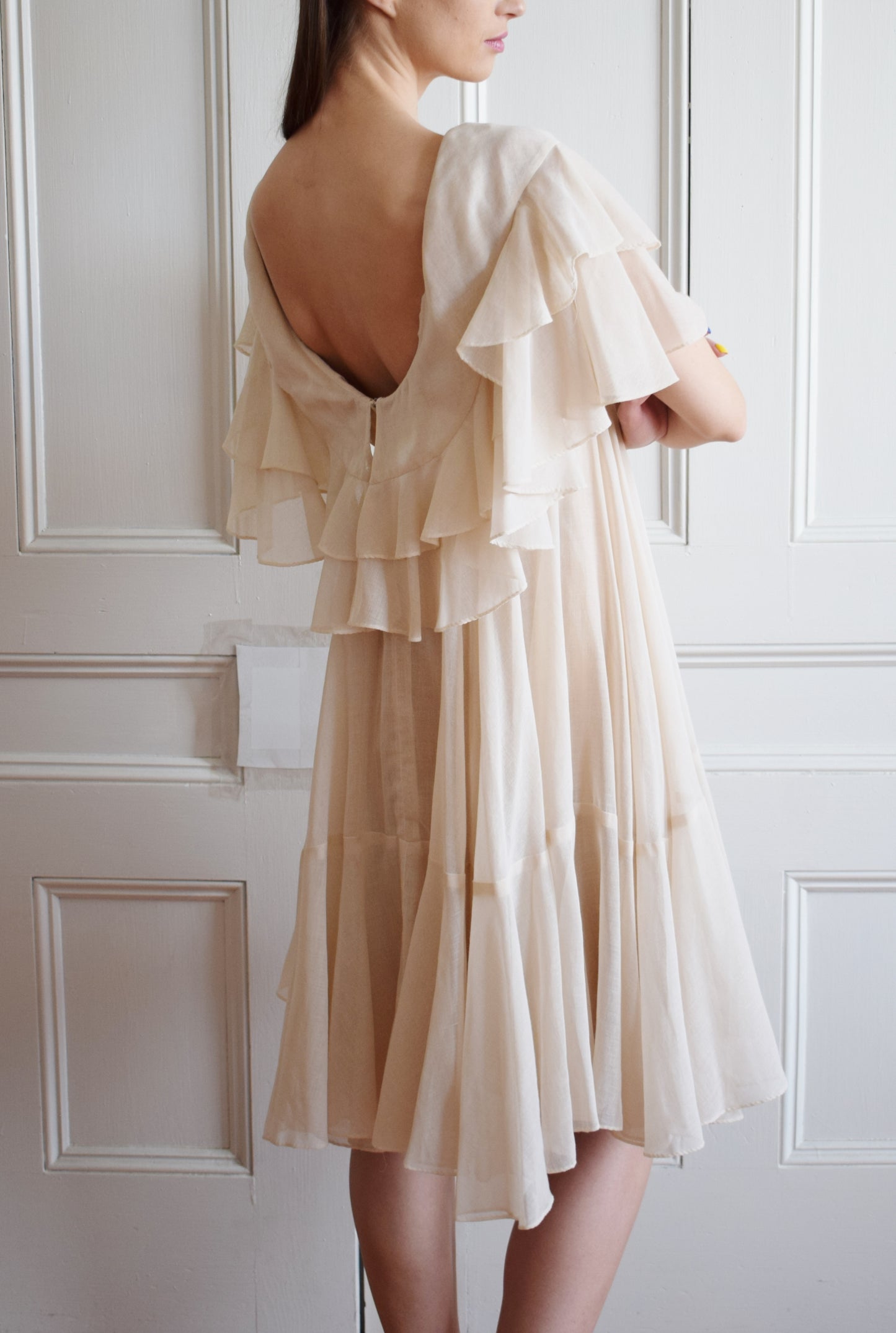 1970s Ruffle Dress by Jay Morley for Fern Violette | S