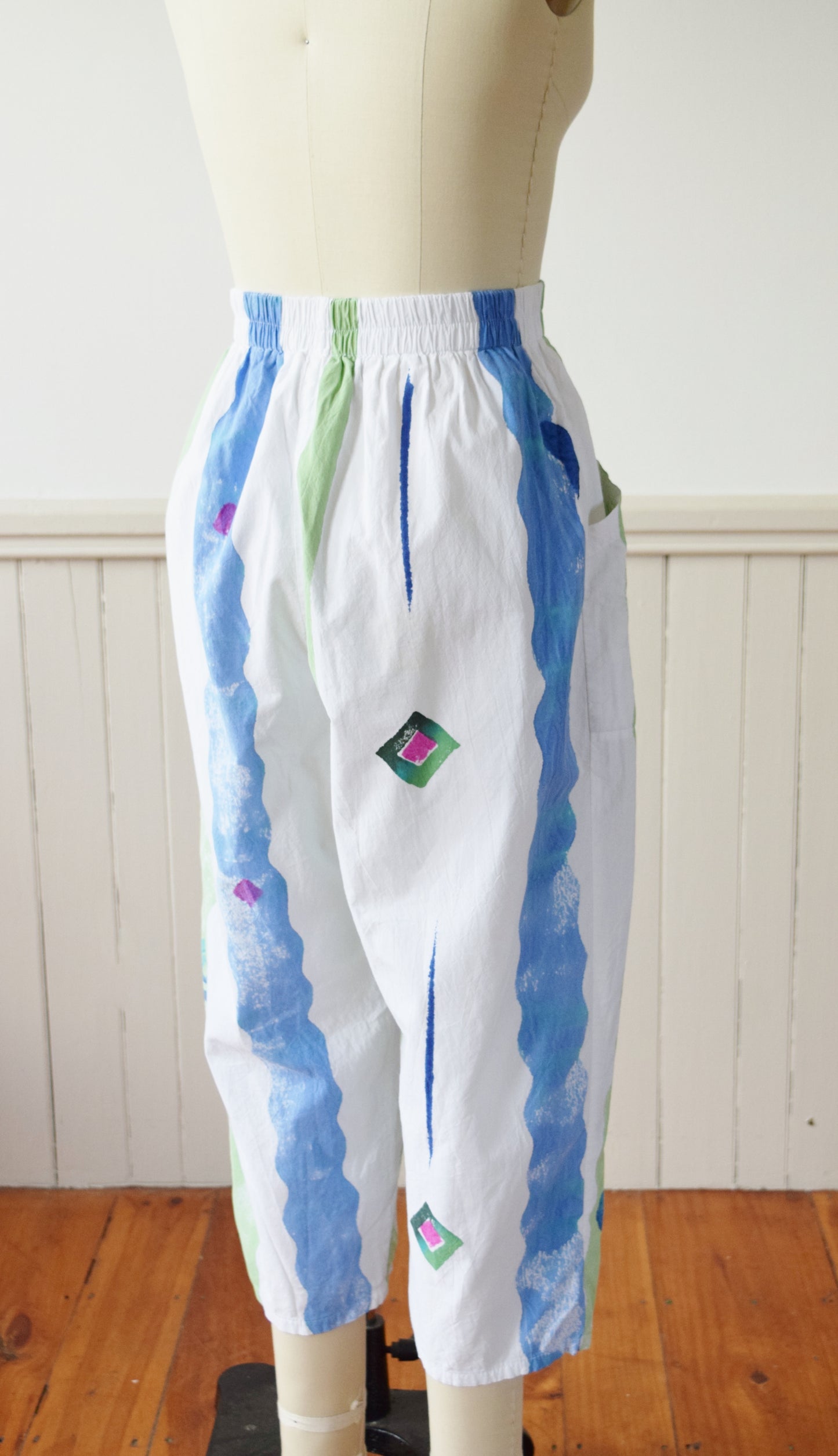Hand Painted Funky Pants by Play Alegre | 1990s | S/M